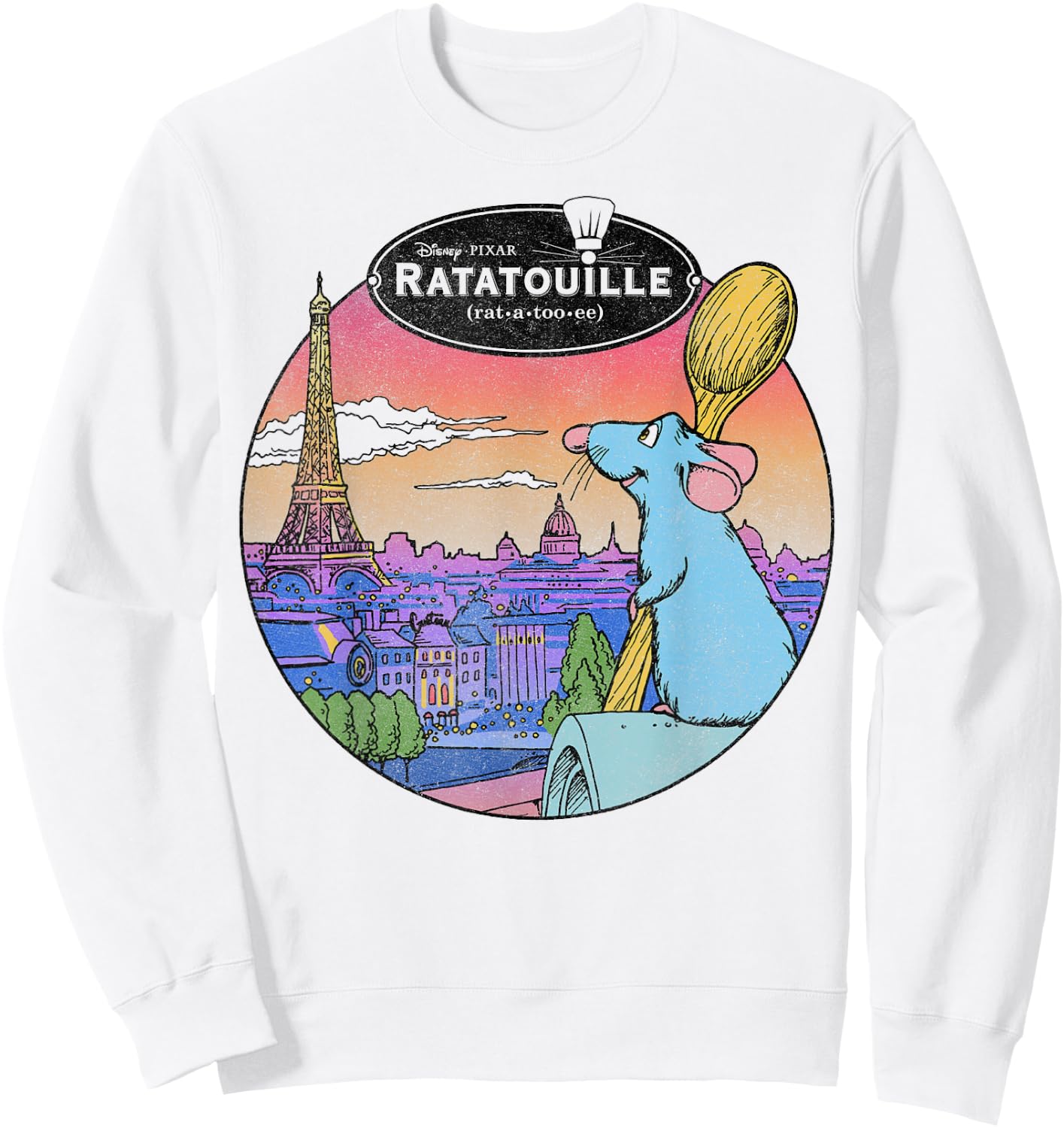 Disney Pixar Ratatouille Remy and Paris Logo Sweatshirt - Sweatshirt | White