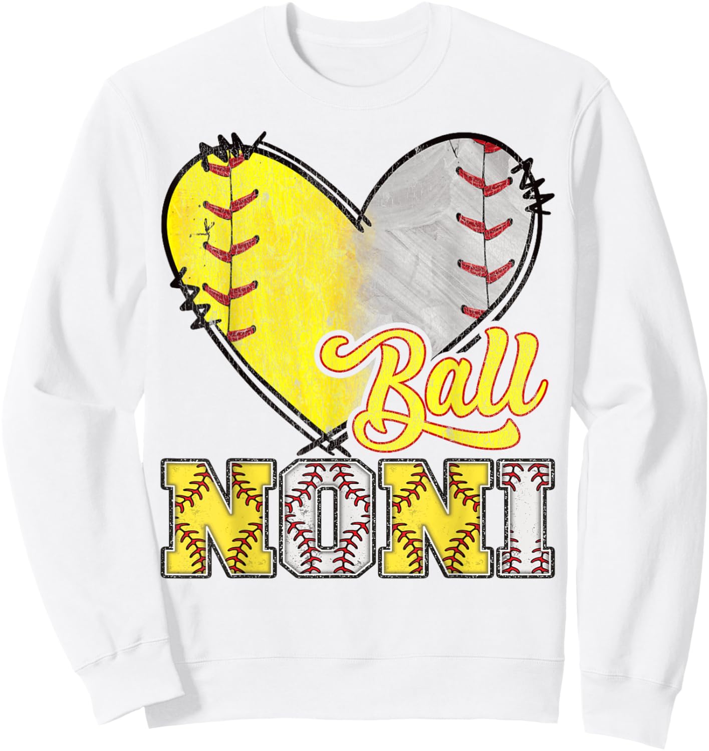 Noni Of Both Ball Noni Softball Baseball Game Day Sweatshirt - Sweatshirt | White