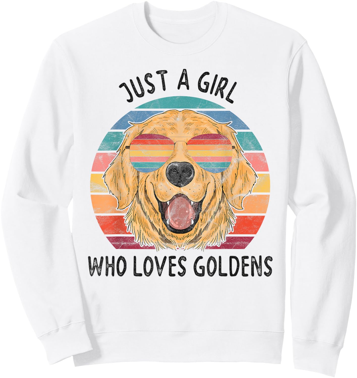Girl Who Loves Golden Retrievers Dogs Sweatshirt - Sweatshirt | White