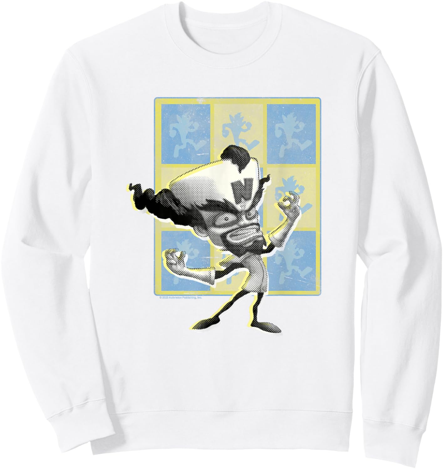 Crash Bandicoot Retro Checkerboard Dr. Neo Cortex Poster Sweatshirt - Sweatshirt | White