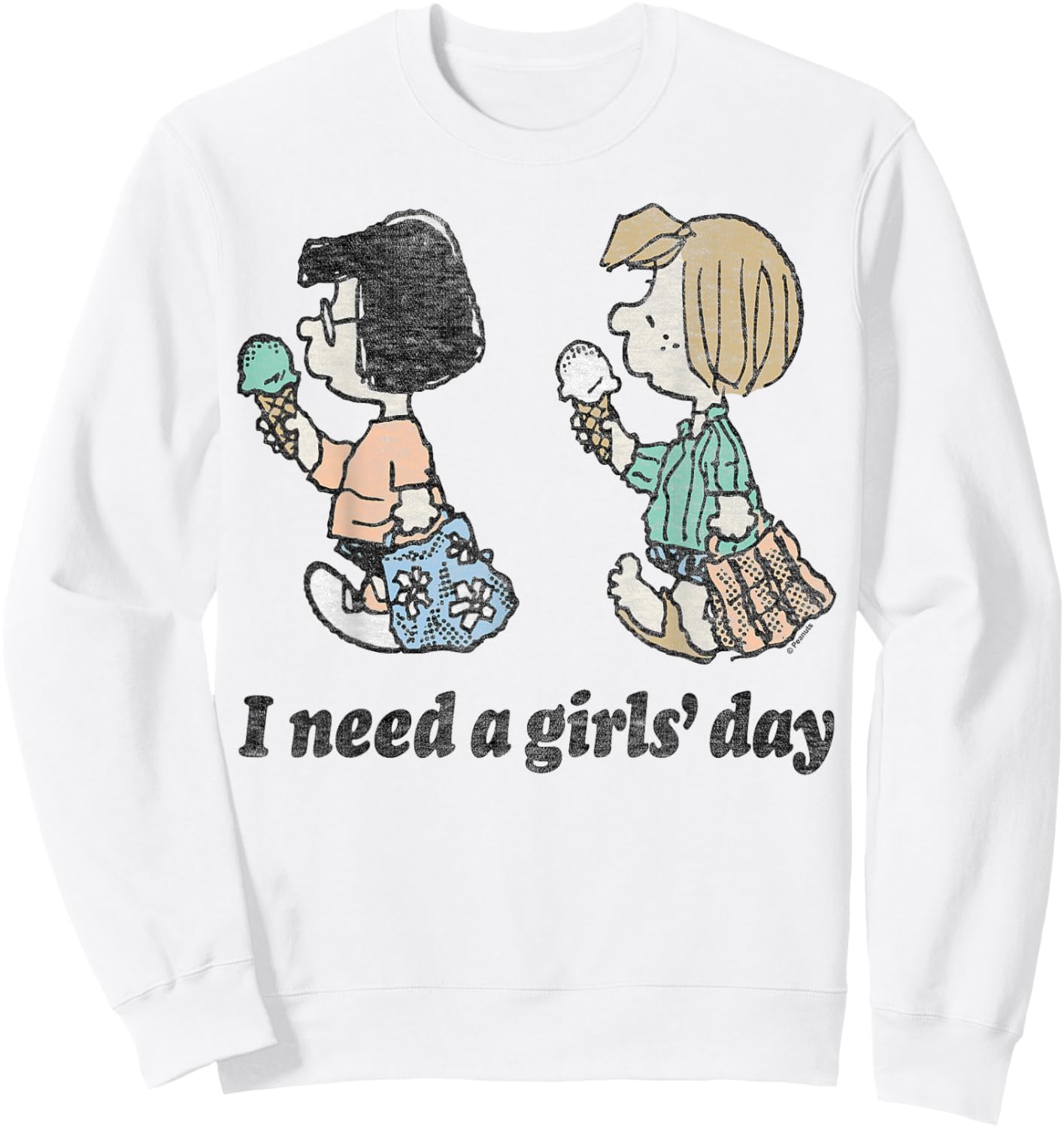 Peanuts - Peppermint Patty and Marcie Need A Girls Day Sweatshirt - Sweatshirt | White