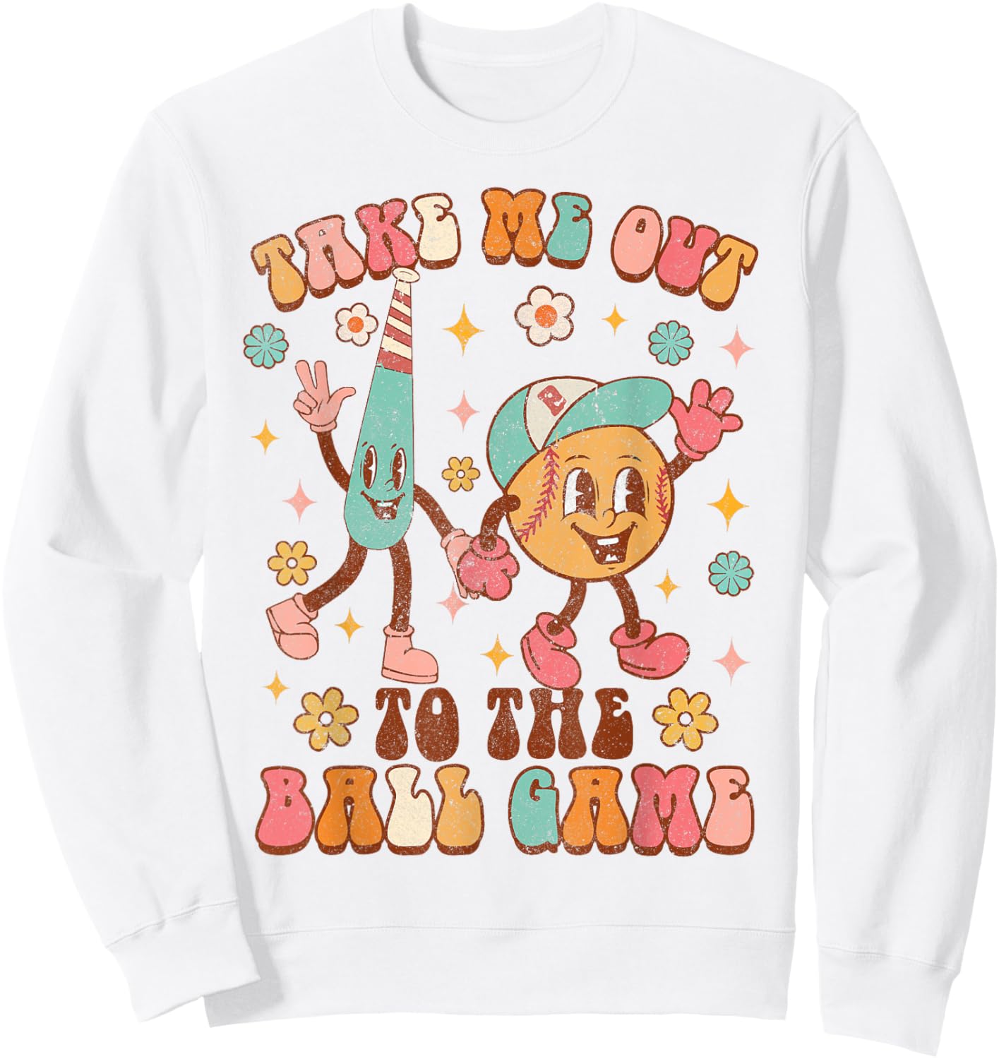 Take Me Out To The Ball Game Funny Baseball Game Day Sweatshirt - Sweatshirt | White