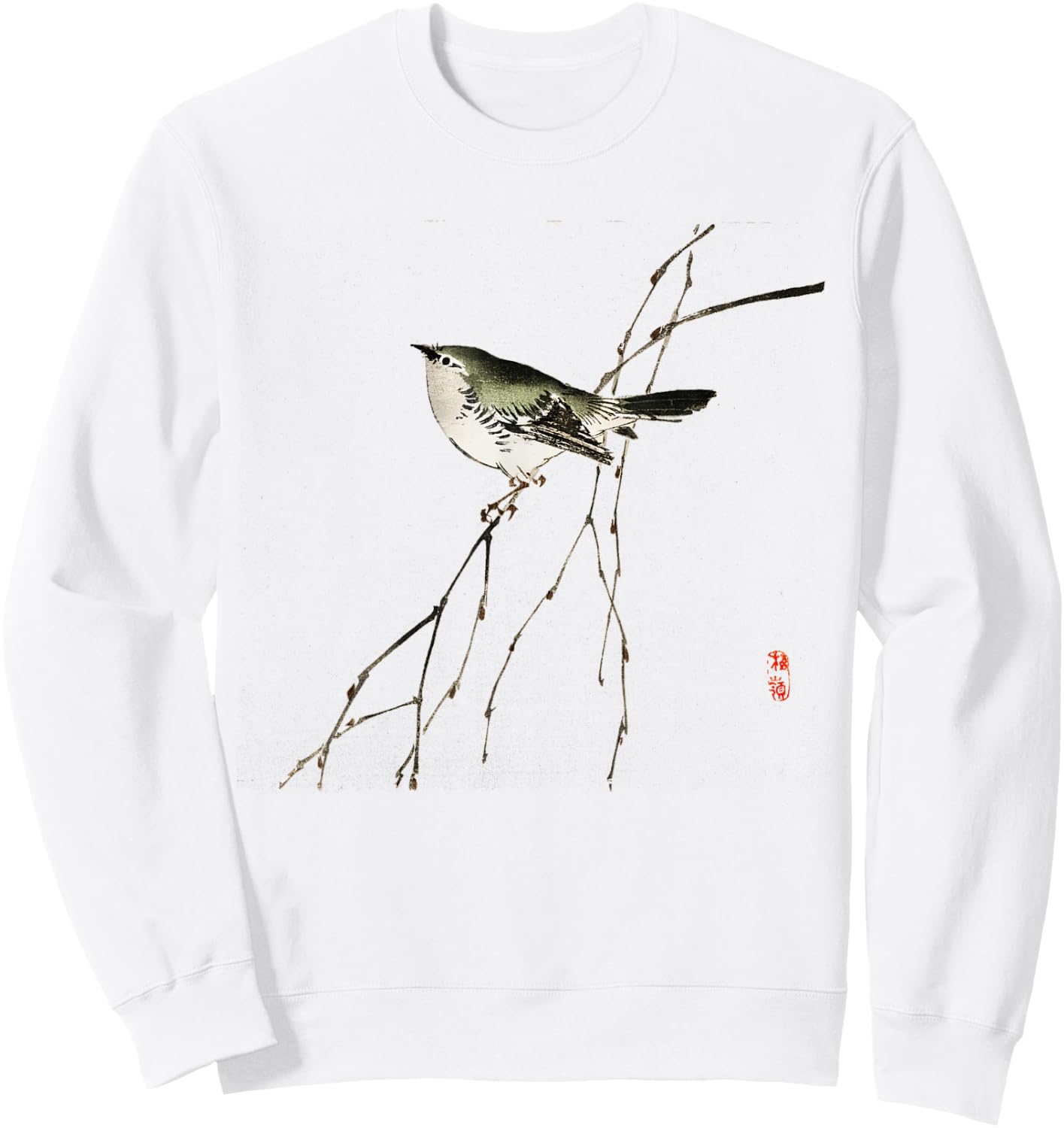 Japanese art Tit design - for bird lovers Sweatshirt - Sweatshirt | White
