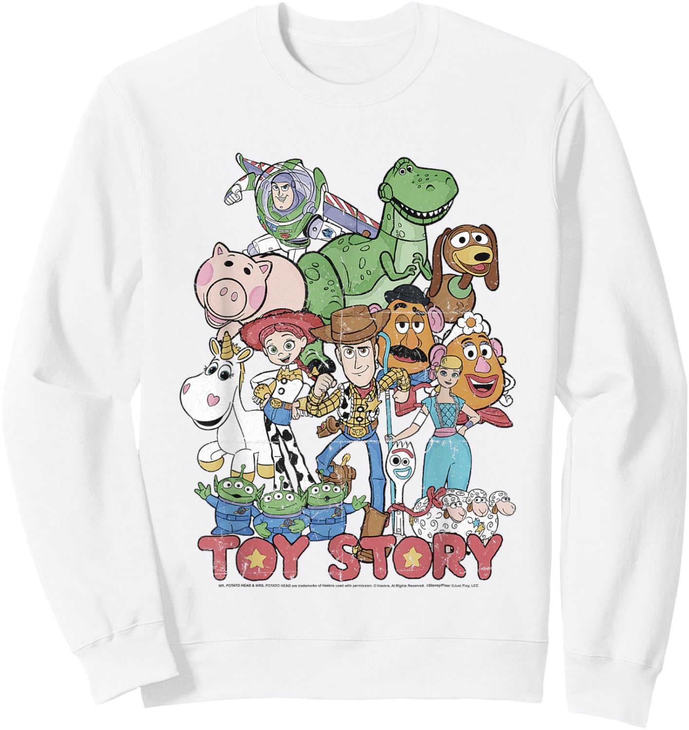 Disney Pixar Toy Story All Stars Distressed Group Shot Sweatshirt - Sweatshirt | White