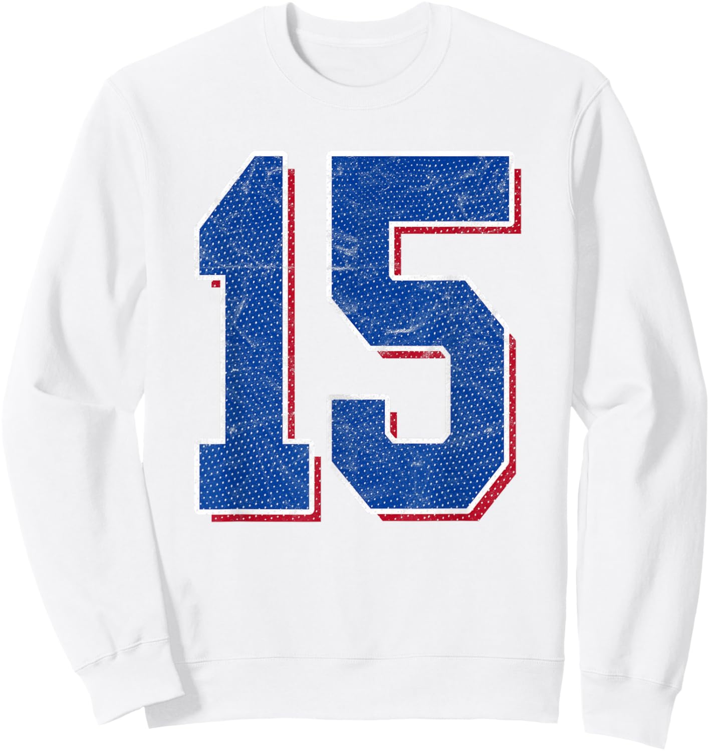 Number 15 Numbered Uniform Sports Team Jersey 15th Birthday Sweatshirt - Sweatshirt | White