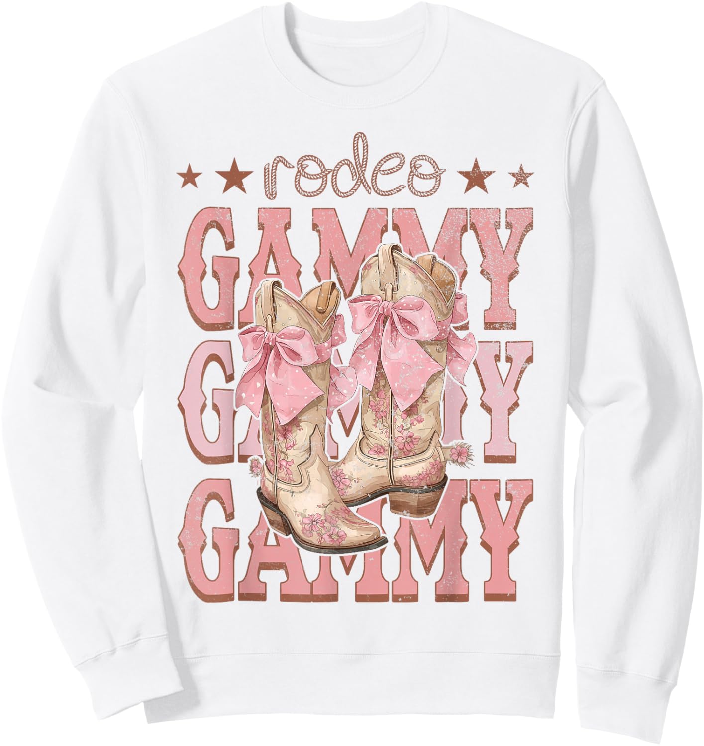 Rodeo Gammy Pink Boots Coquette Cow-Girl Birthday Party Sweatshirt - Sweatshirt | White