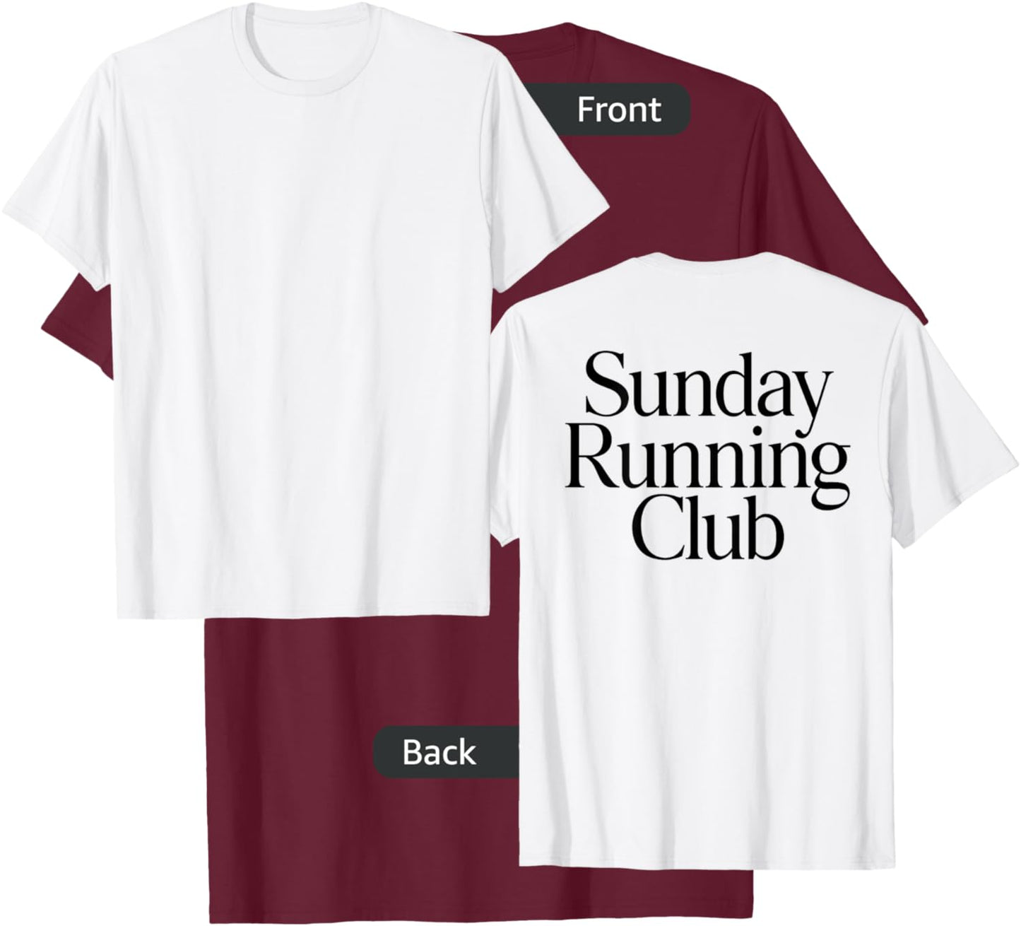 SUNDAY RUNNING CLUB X Jogger Jogging Runner Fitness Gym BACK T-Shirt - T-Shirt | Maroon
