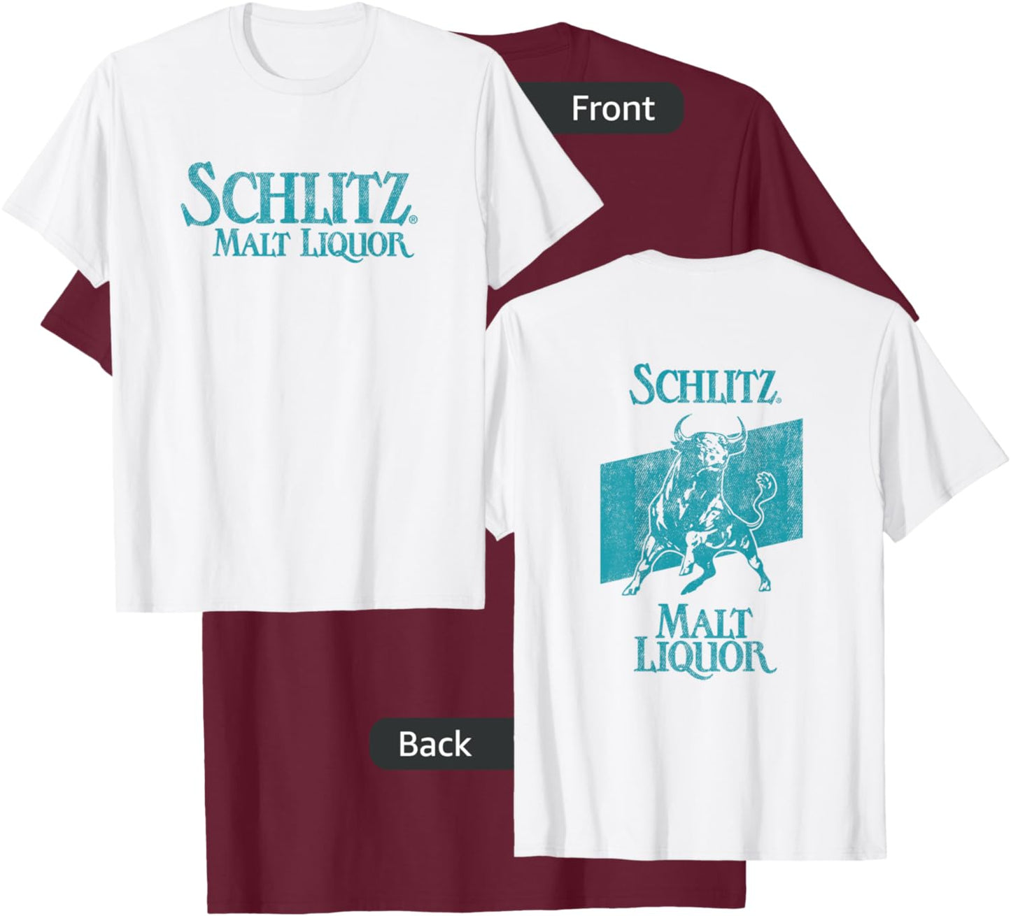 Schlitz Vintage Style - Bull Logo T-Shirt - T-Shirt | Maroon