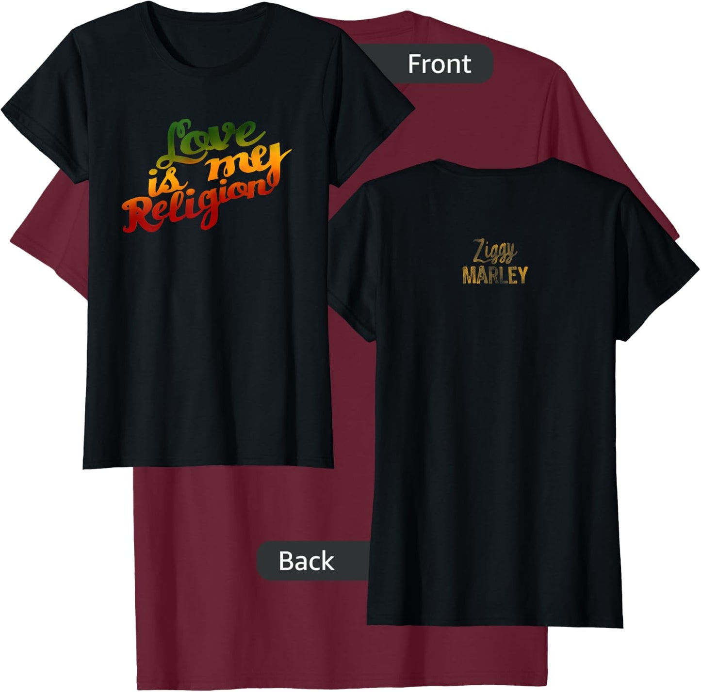 Ziggy Marley - Official Merchandise - Love Is My Religion T-Shirt - T-Shirt | Maroon