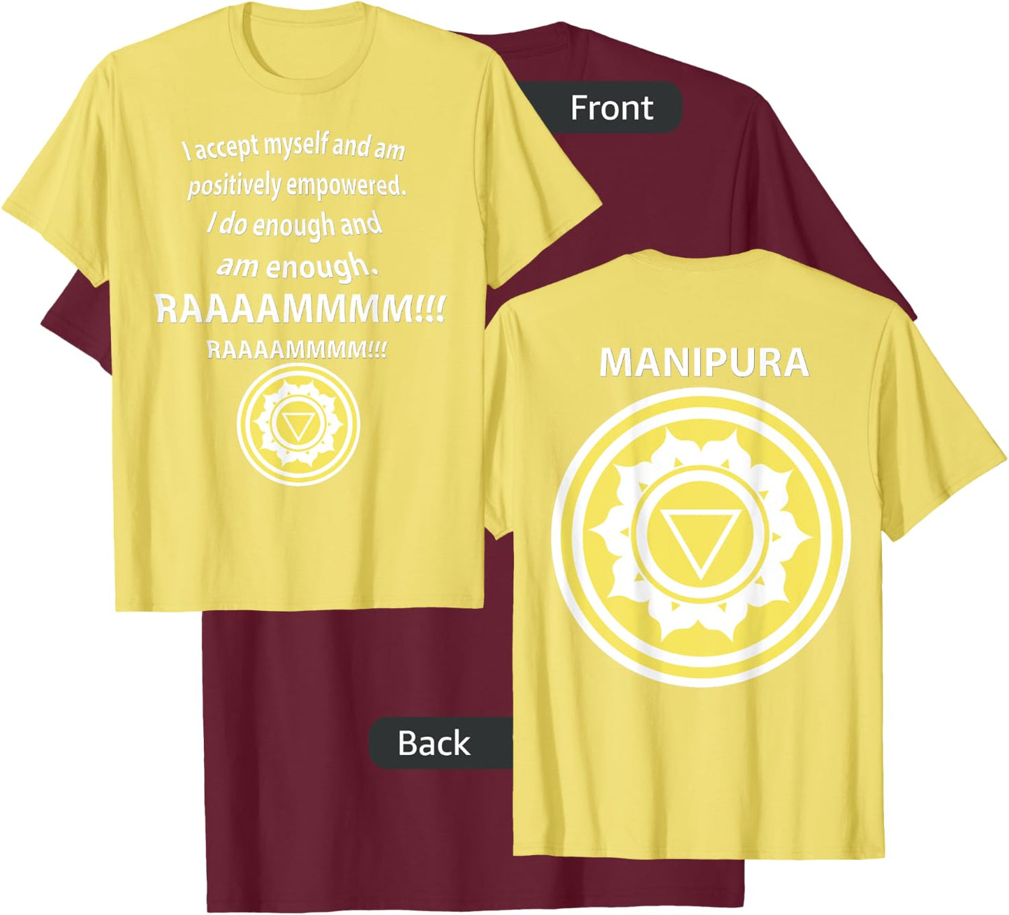 SOLAR PLEXUS CHAKRA MANIPURA Tantra Yoga MEDITATION T-Shirt - T-Shirt | Maroon
