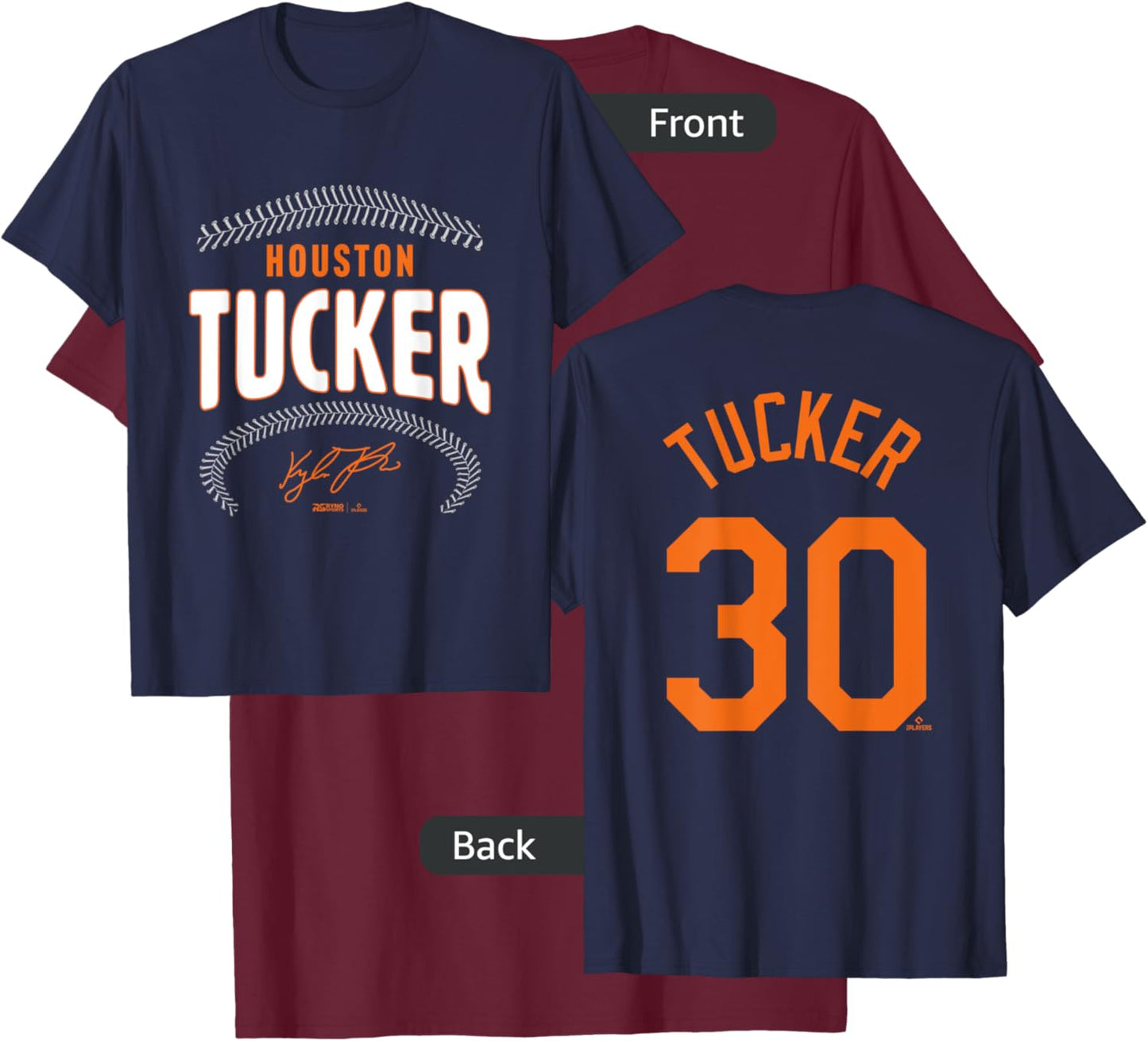 Kyle Tucker Houston Baseball Name & Number (Front & Back) T-Shirt - T-Shirt | Maroon