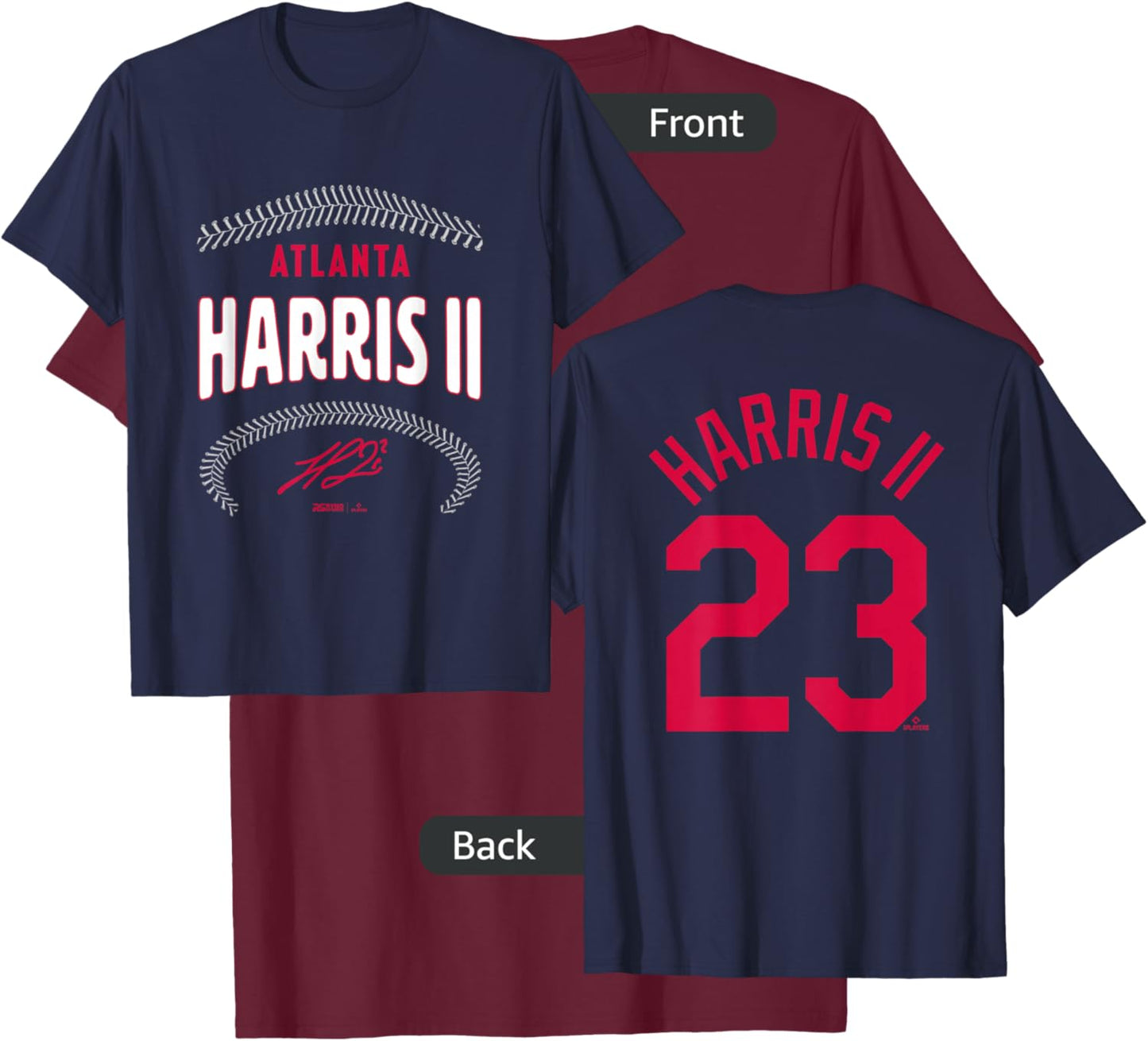 Michael Harris II Atlanta Name & Number (Front & Back) T-Shirt - T-Shirt | Maroon
