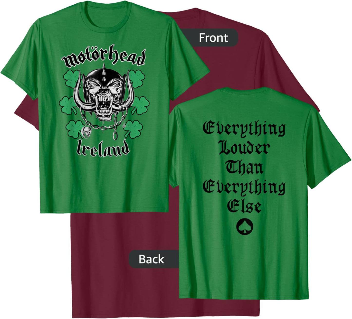 Motörhead – Multi Shamrock Warpig T-Shirt - T-Shirt | Maroon