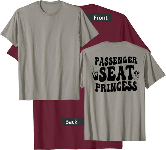 Passenger Seat Princess (on back T-Shirt - T-Shirt | Maroon