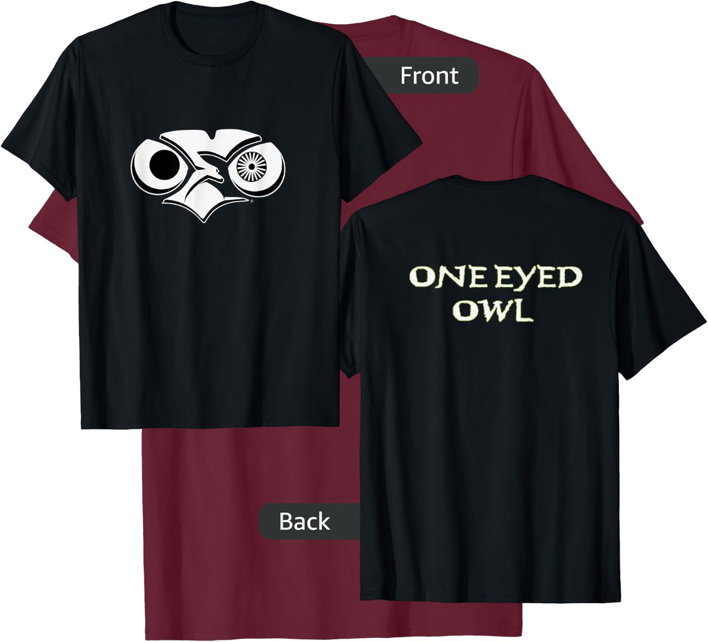 "One Eyed Owl OEO Skull" T-Shirt - T-Shirt | Maroon