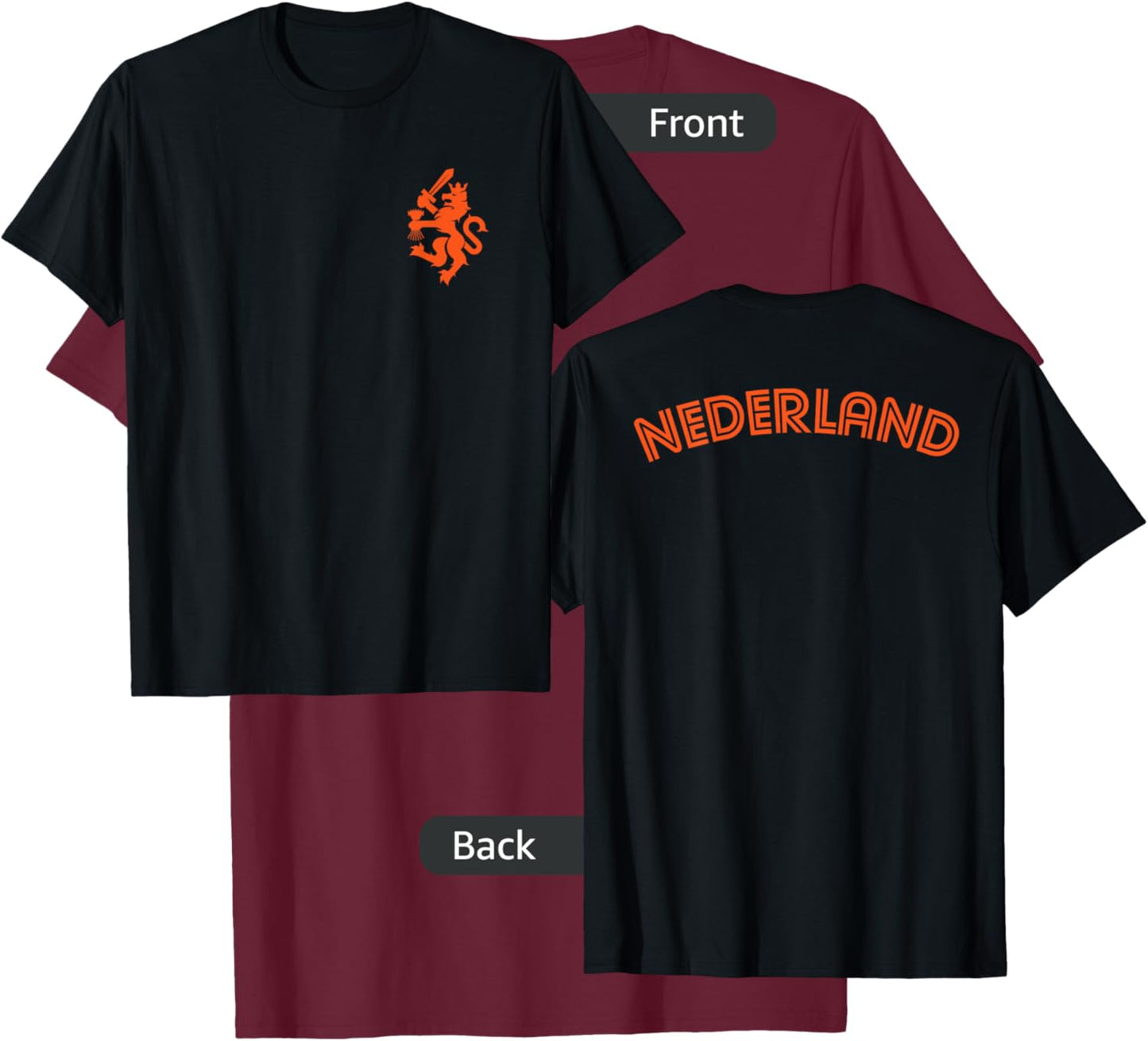 Netherlands Nederland Dutch Lion Retro Classic Country T-Shirt - T-Shirt | Maroon