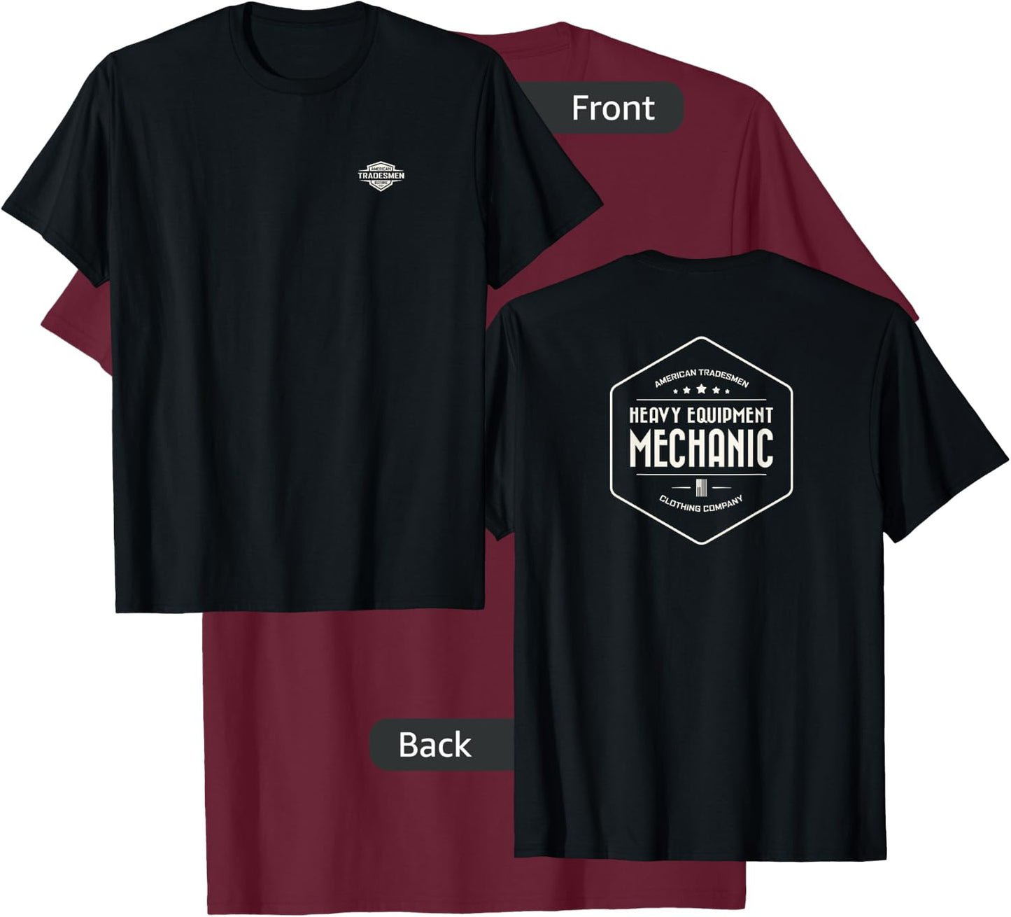 "Heavy Equipment Mechanic" with vintage white design T-Shirt - T-Shirt | Maroon