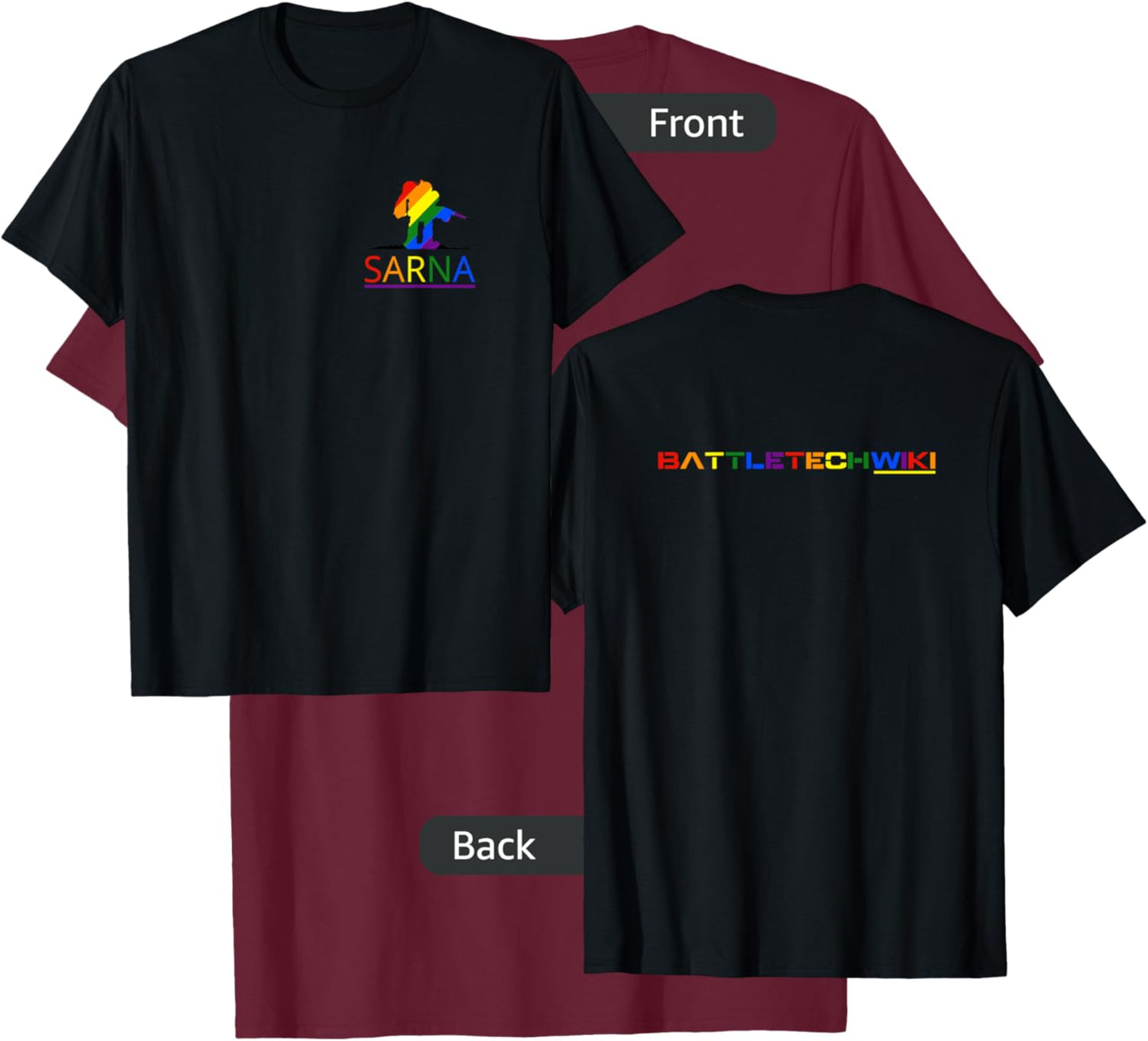 Sarna.net / BattleTech Wiki (Rainbow) T-Shirt - T-Shirt | Maroon