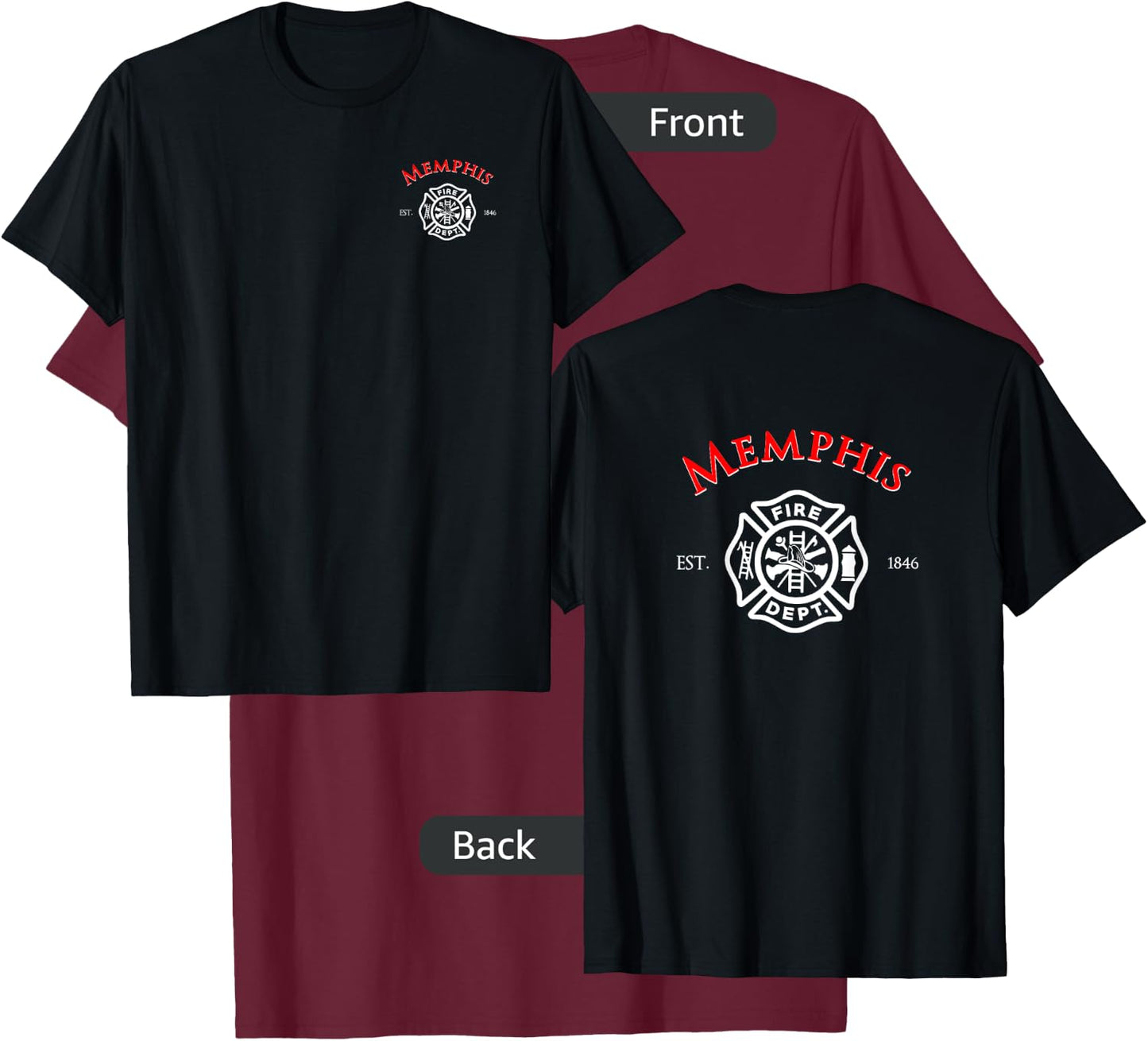 City of Memphis Fire Rescue Tennessee Firefighter T-Shirt - T-Shirt | Maroon