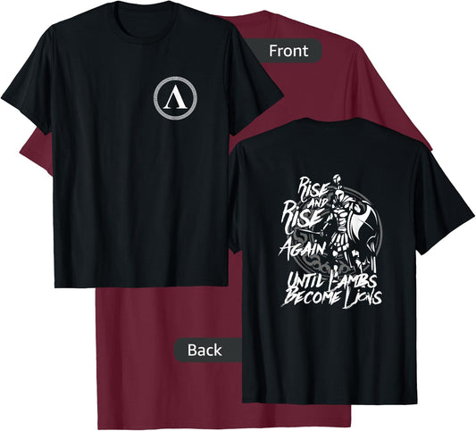 Rise And Rise Again Until Lambs Become Lions Spartan T-Shirt - T-Shirt | Maroon