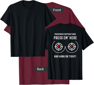 Press Em' Here Shirt Funny Motorcycle T-Shirt - T-Shirt | Maroon