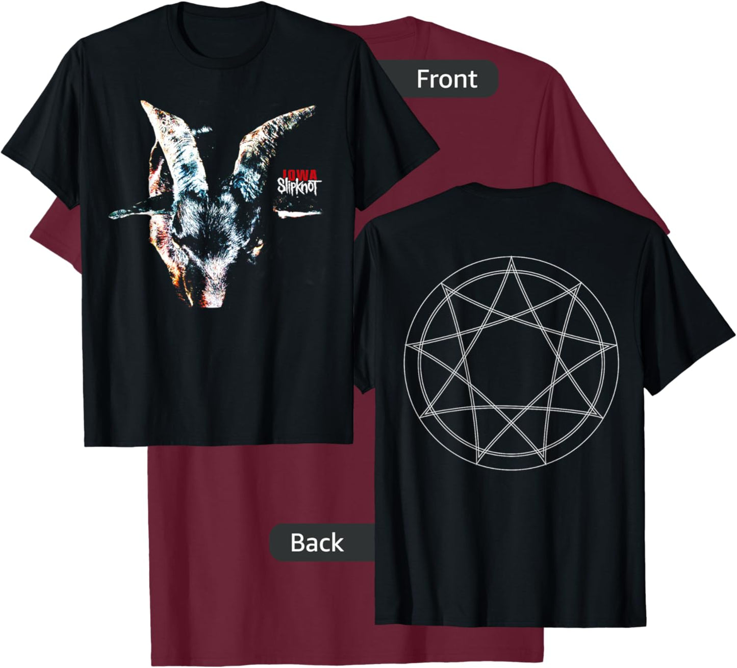Slipknot -Adults Iowa Album , Black, Short Sleeve, , Classic Fit, Small T-Shirt - T-Shirt | Maroon