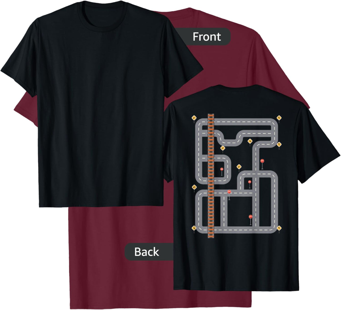 Cool Playmat Race Car Track On Back Dad race car Mat T-Shirt - T-Shirt | Maroon