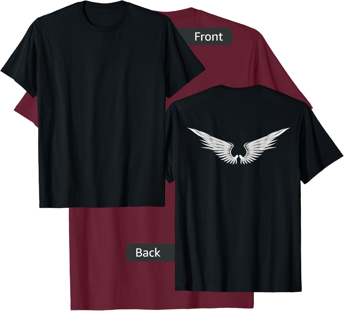 Angel Wings Freedom Guardian & Women Angel T-Shirt - T-Shirt | Maroon