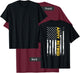 Army Retired Military Army Thin Goldline American Flag T-Shirt - T-Shirt | Maroon