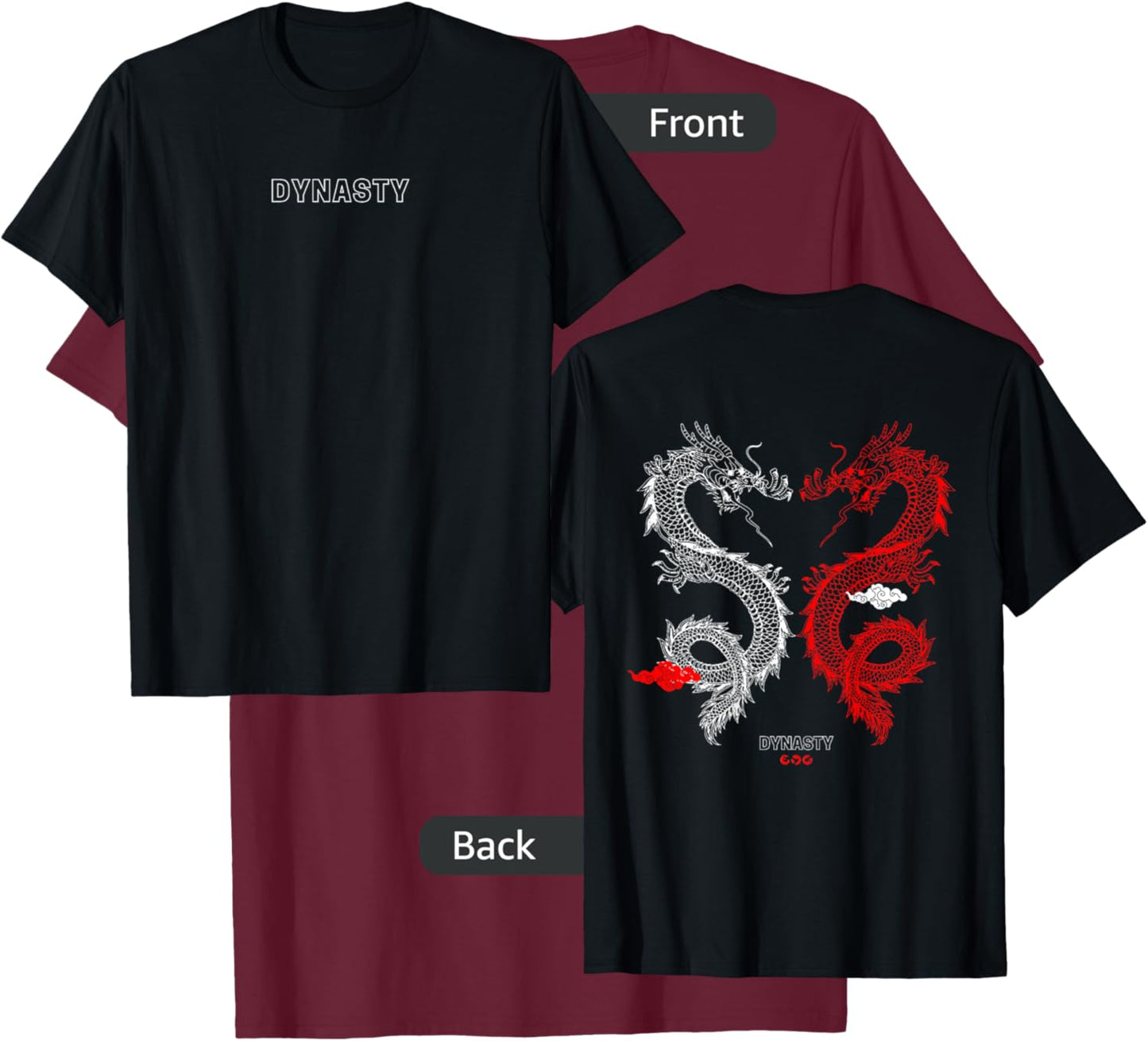 Trendy Dynasty Dragon Gym Pump Cover T-Shirt - T-Shirt | Maroon