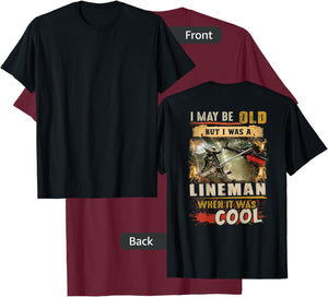 Retired Lineman Lineworker Power Lineman Retirement T-Shirt - T-Shirt | Maroon