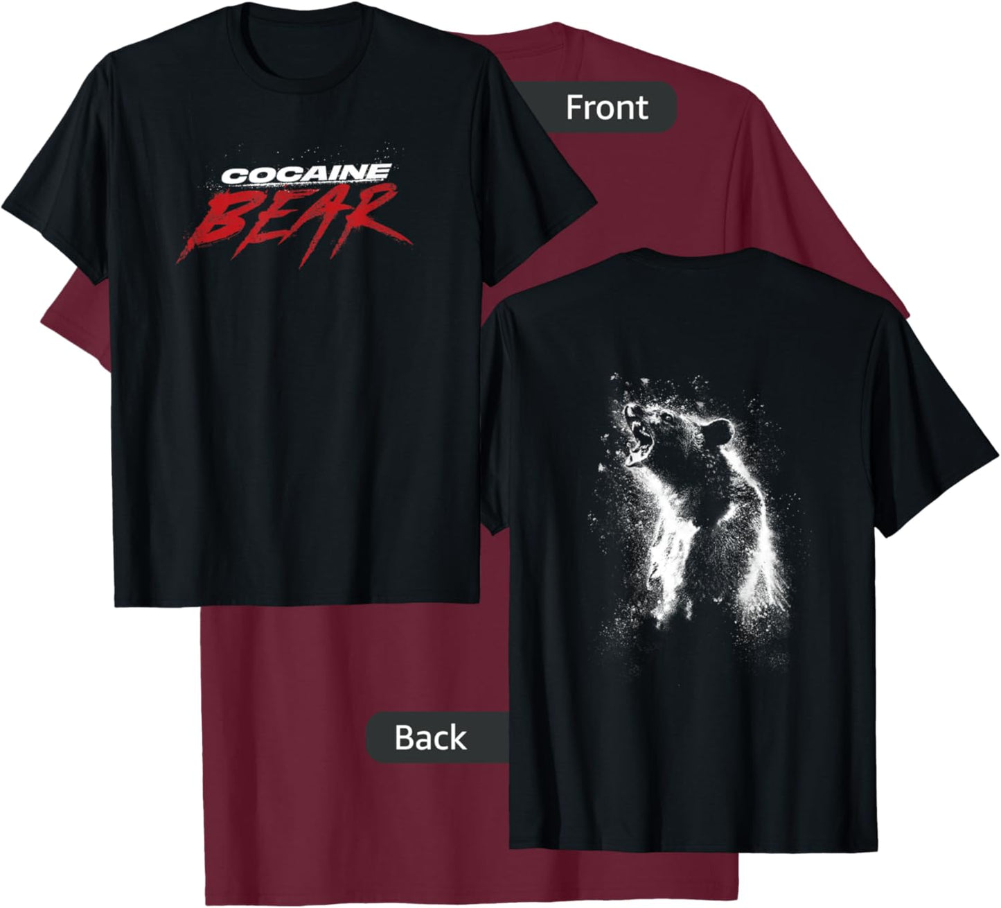 Cocaine Bear Movie Logo T-Shirt - T-Shirt | Maroon