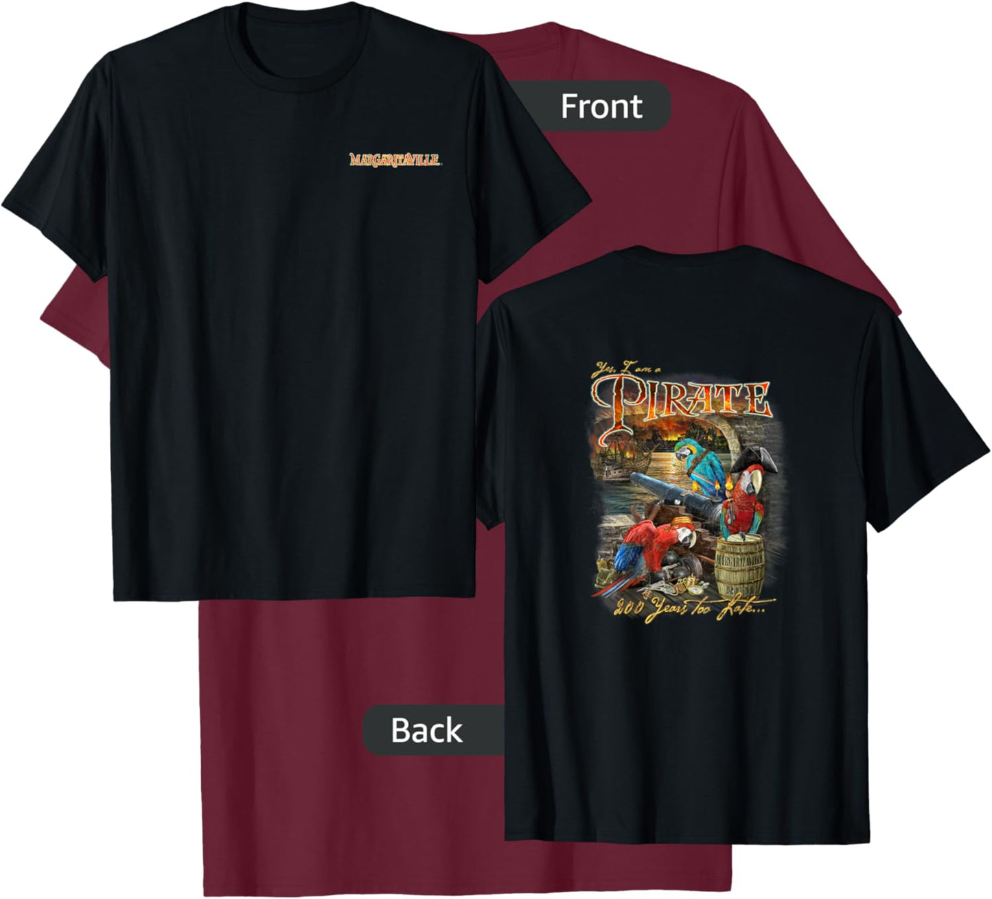 Margaritaville Pirate Parrot T-Shirt - T-Shirt | Maroon