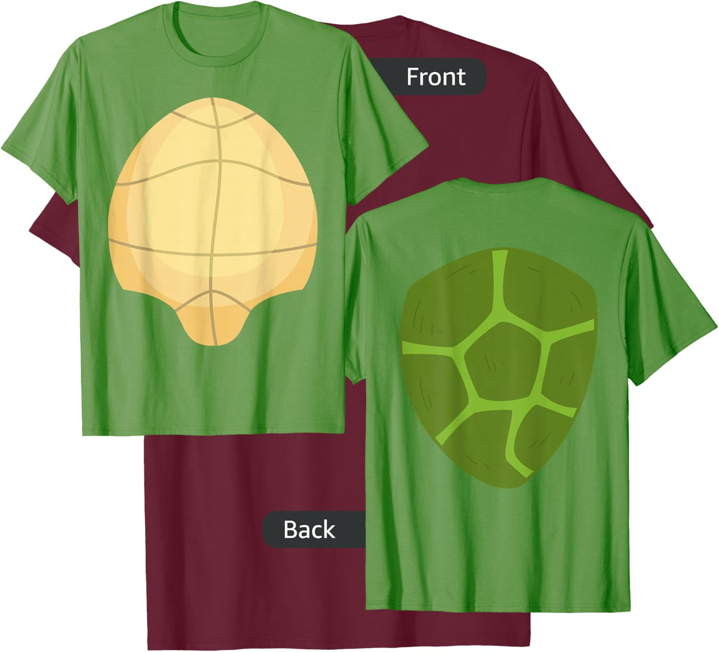 Turtle Shell Costume Tortoise Costume Halloween T-Shirt - T-Shirt | Maroon