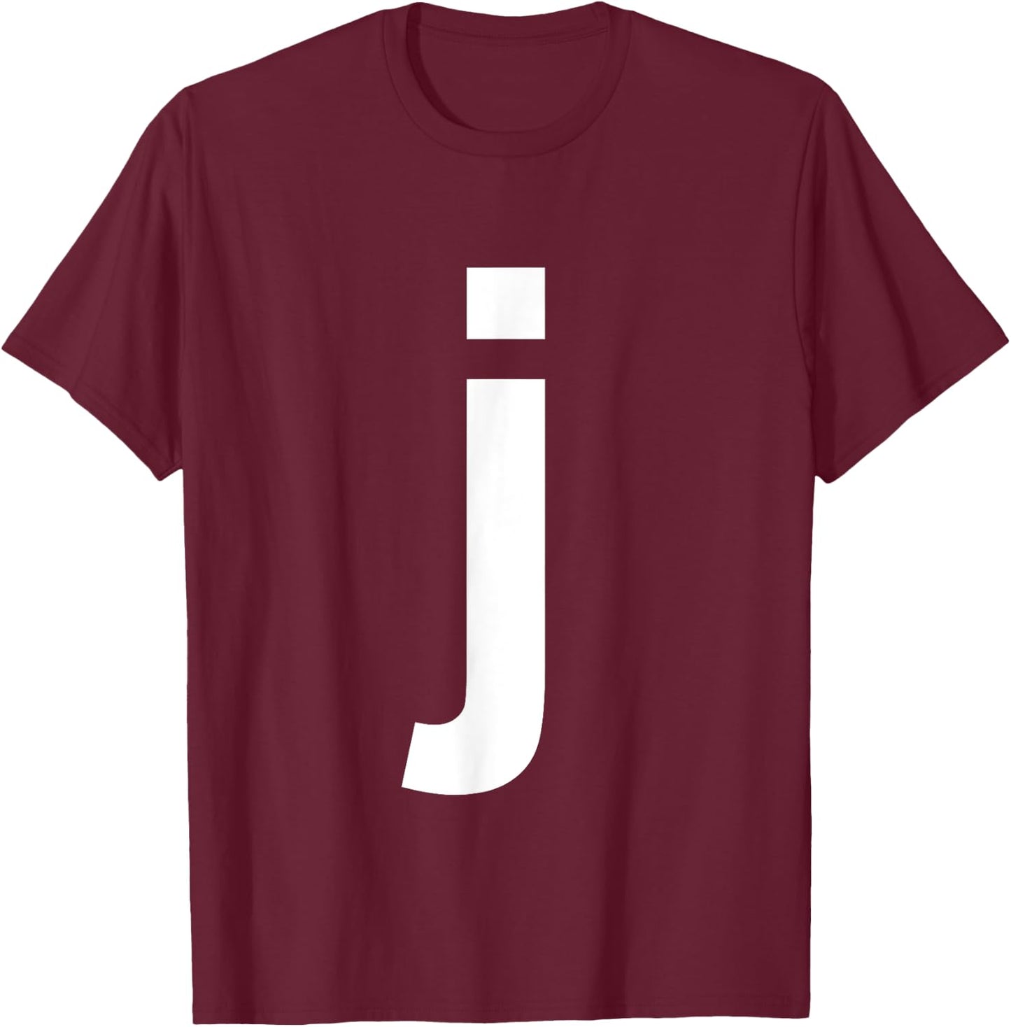 Lower Case Letter J Shirt Alphabet T-Shirt - T-Shirt | Maroon