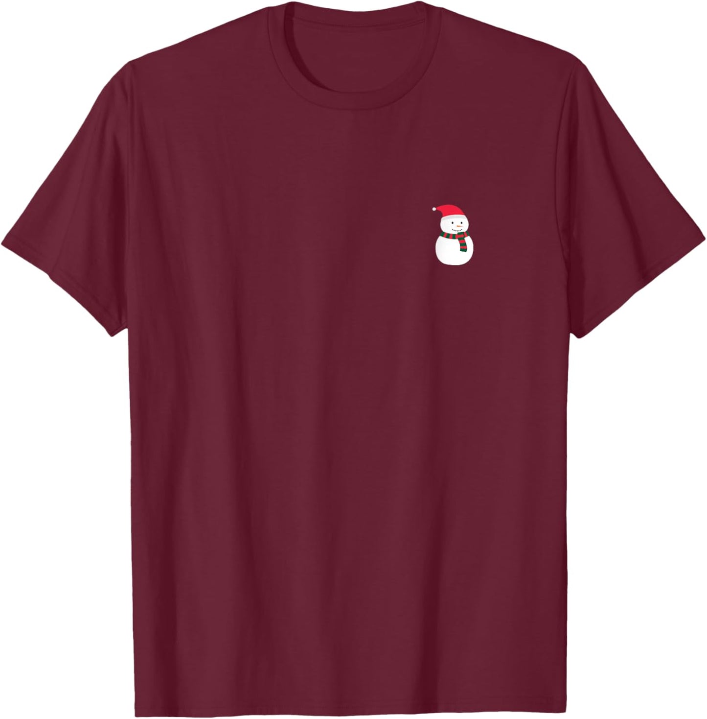 Snowman Christmas Subtle Minimal Funny Holiday Party Simple T-Shirt - T-Shirt | Maroon