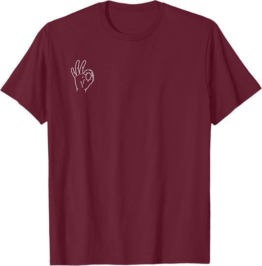 OK Symbol Hand Sign T-Shirt - T-Shirt | Maroon
