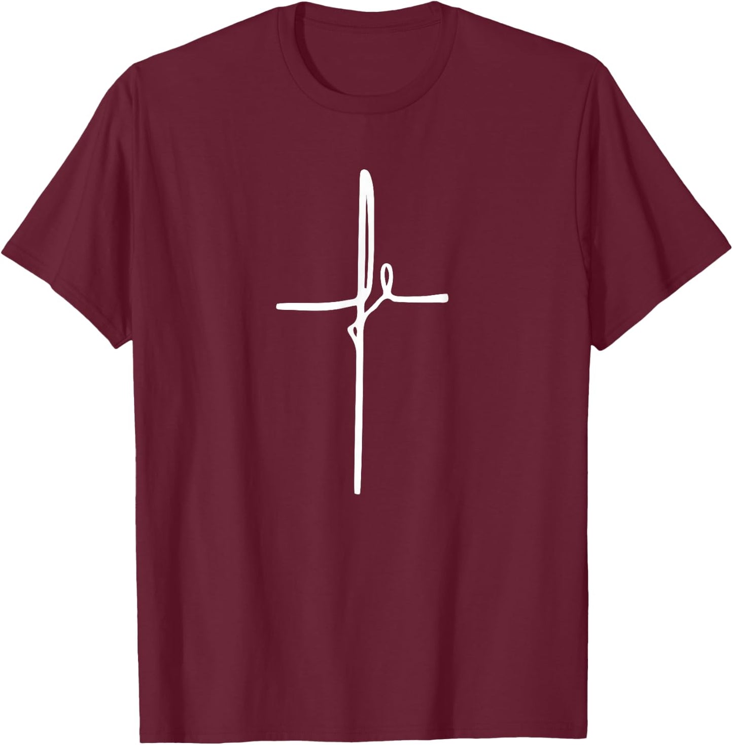 Simple Faith Cross in Spanish - Fe T-Shirt - T-Shirt | Maroon