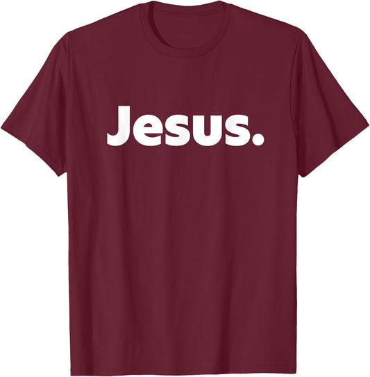 Jesus Written on it Design -Adults Black T-Shirt - T-Shirt | Maroon