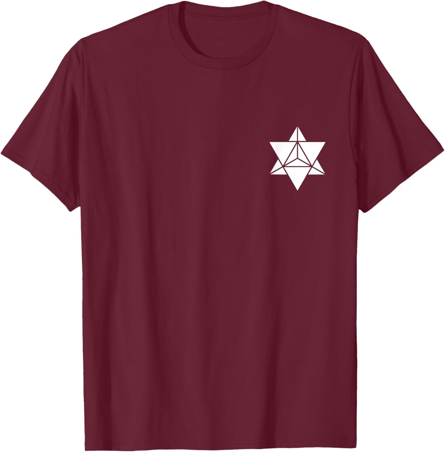 Merkaba Sacred Geometry Yoga Spirituality Meditation White T-Shirt - T-Shirt | Maroon