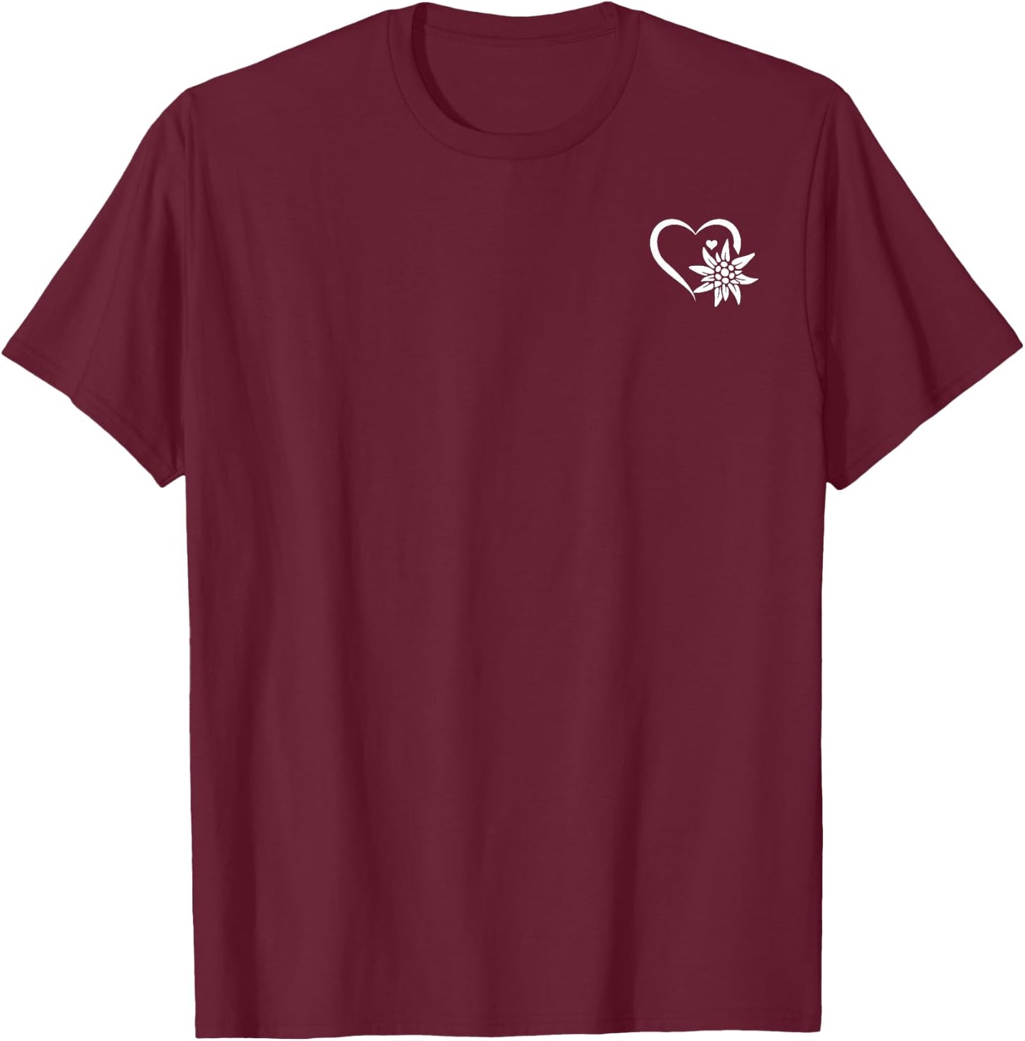Mountain Edelweiß Heart Flower Edelweiss Flower - Edelweiß T-Shirt - T-Shirt | Maroon