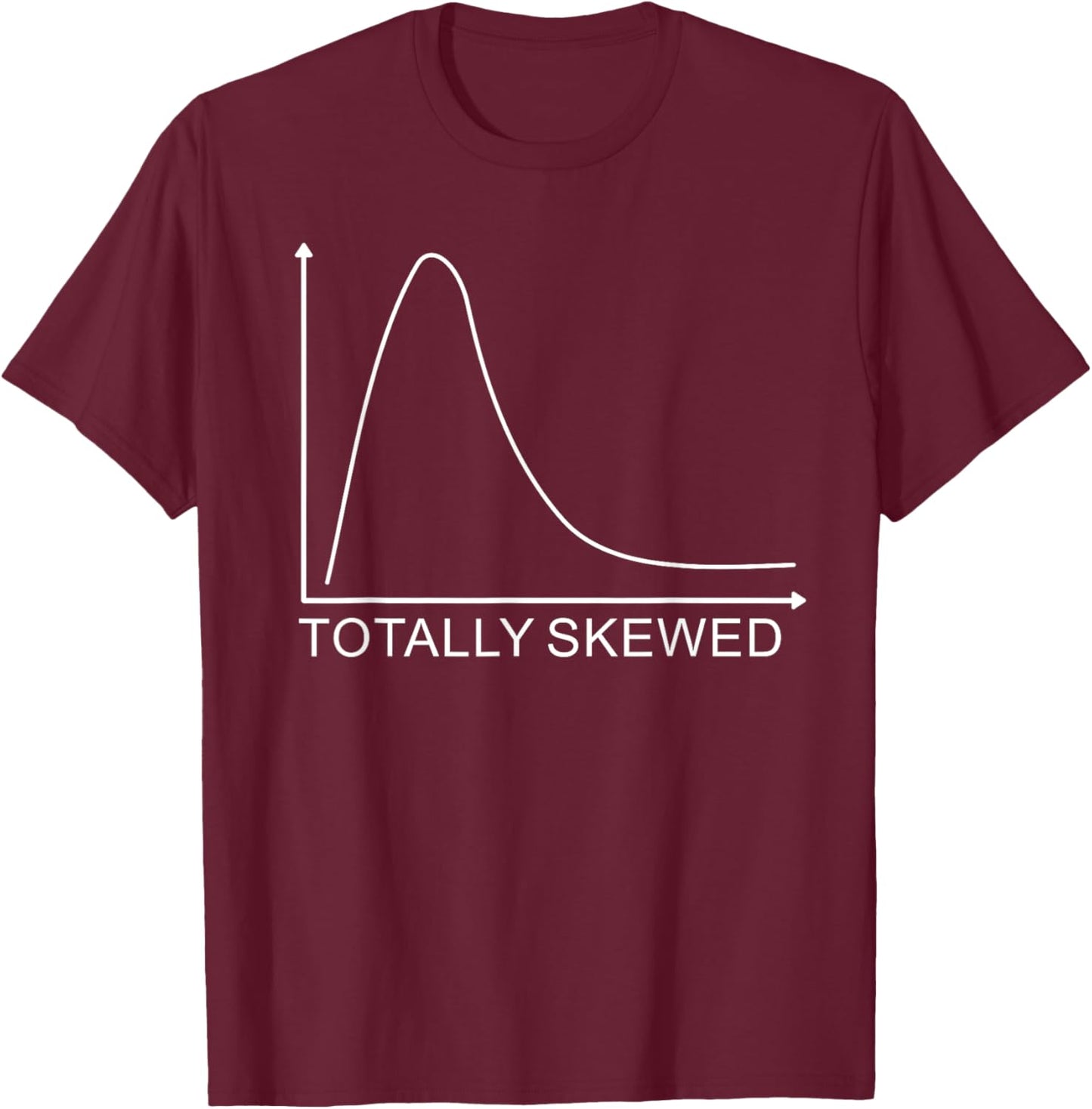 Totally Skewed Funny APSTATS Skewed Graph Statistics T-Shirt - T-Shirt | Maroon