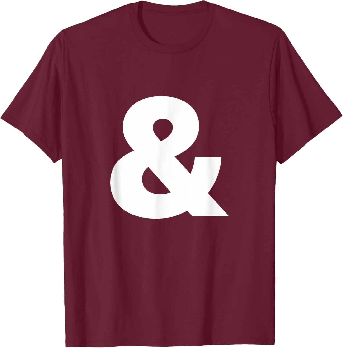 Helvetica Display Black (White) Italic Ampersand Logotype T-Shirt - T-Shirt | Maroon