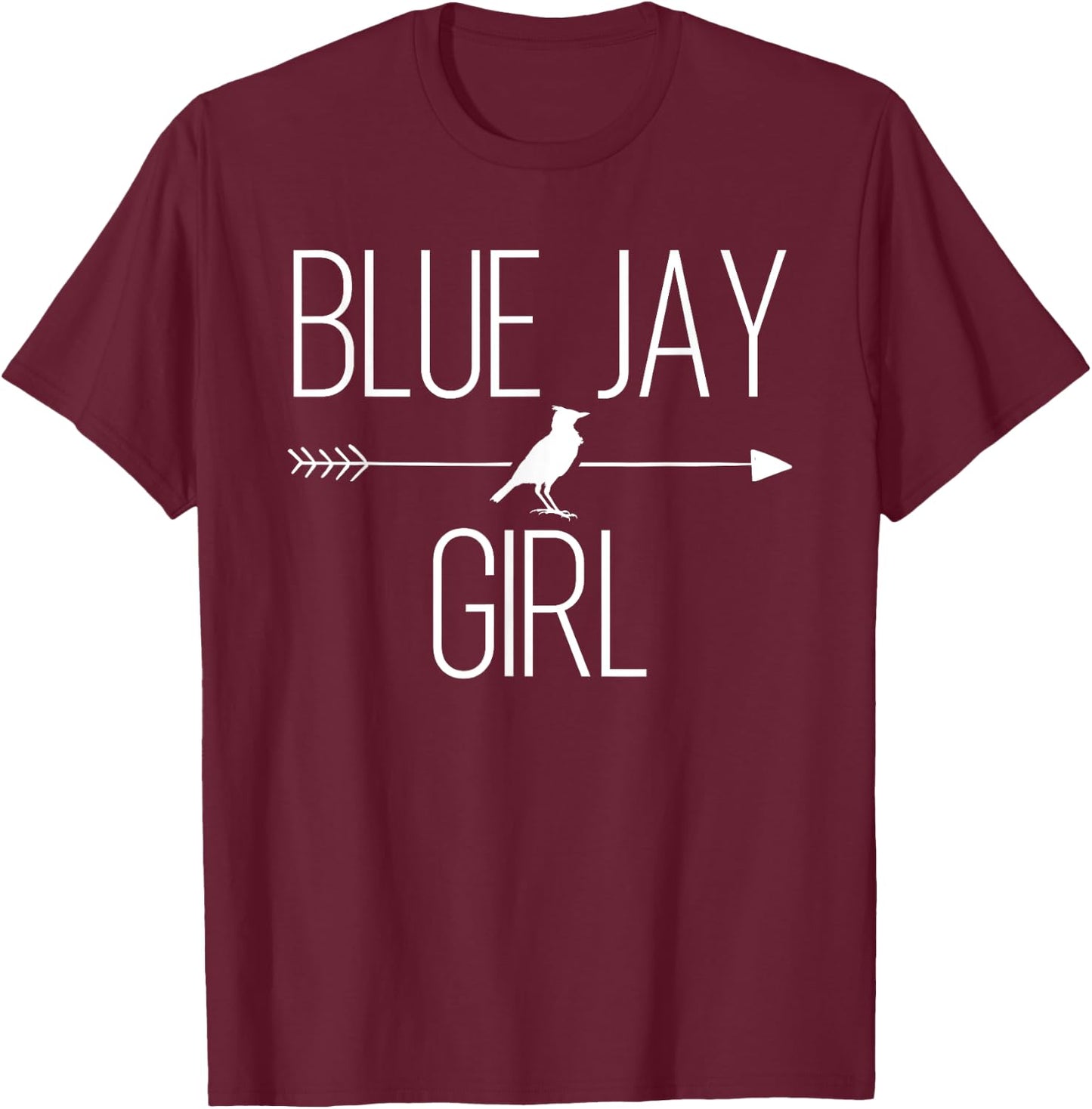 Blue Jay Girl Gift Bird Animal Lover T-Shirt - T-Shirt | Maroon