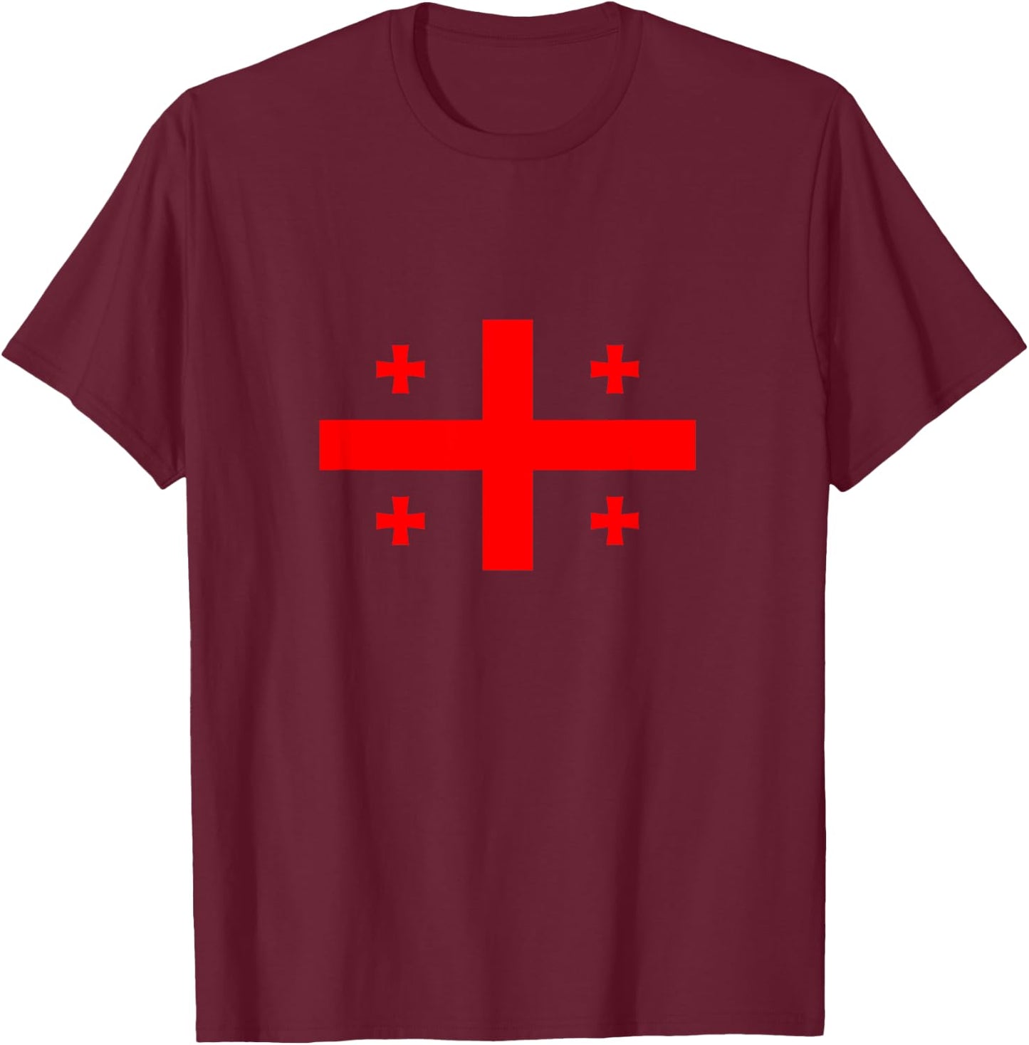 Republic of Georgia Flag Cool Georgian Flags Men Women T-Shirt - T-Shirt | Maroon
