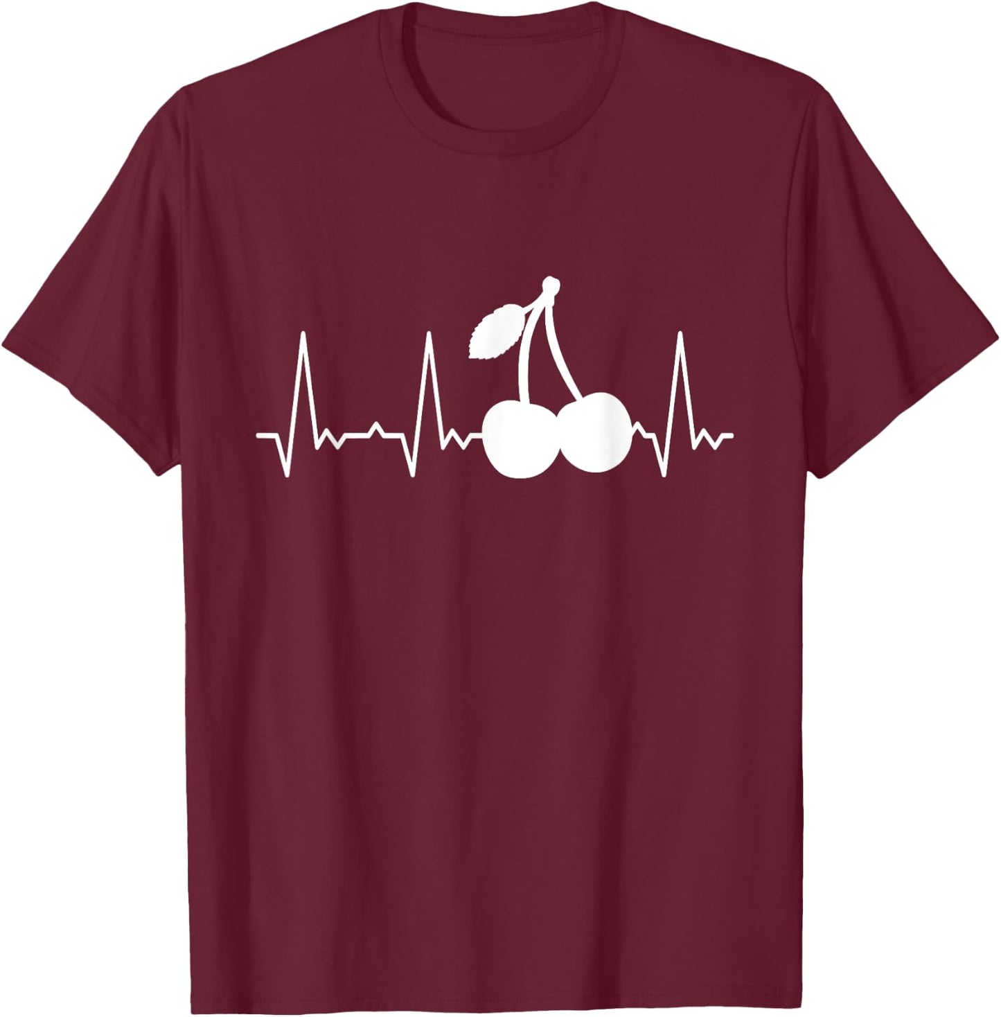 Heartbeat Cherries T-Shirt - T-Shirt | Maroon