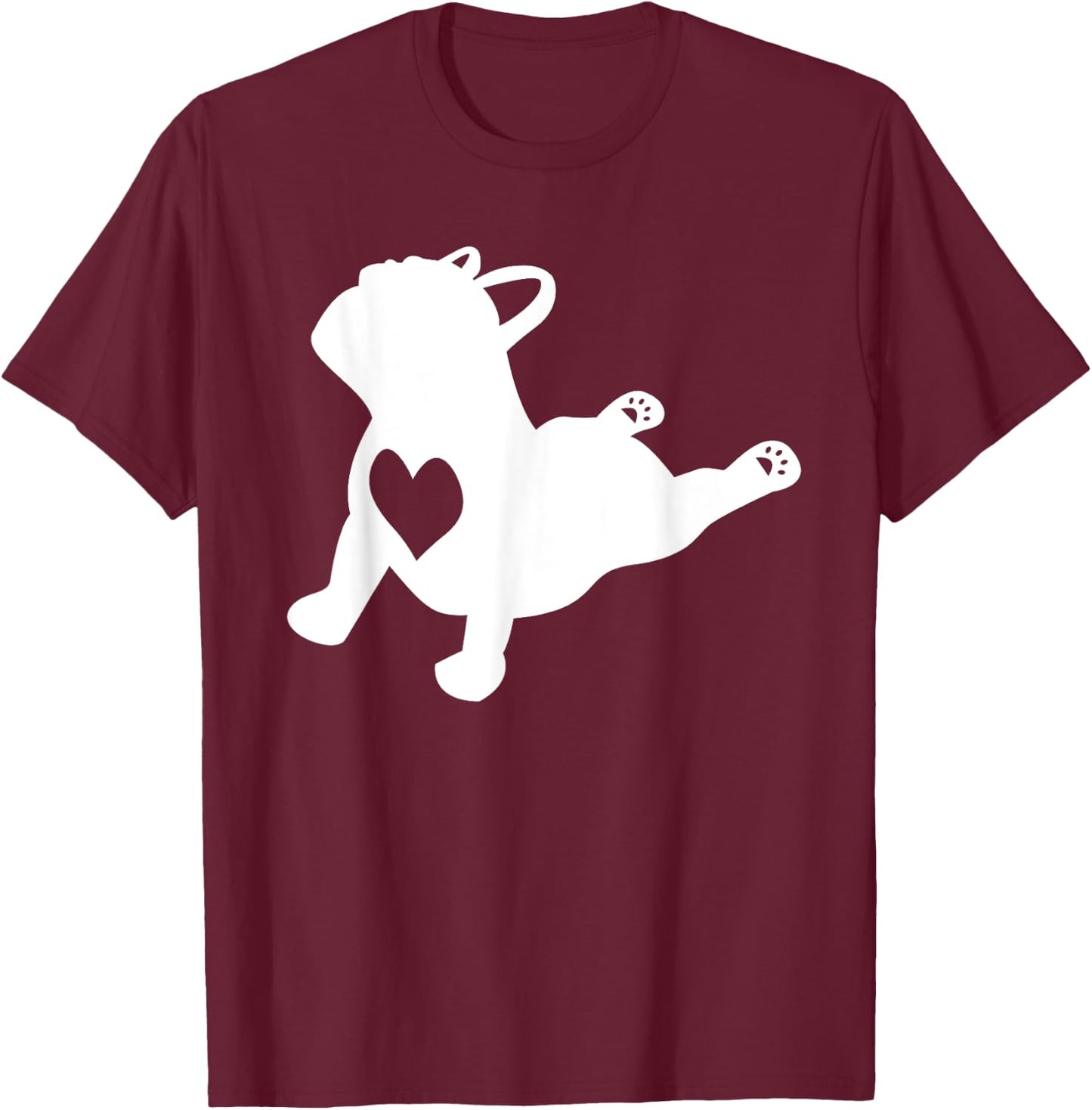 French bulldog yoga pose shirt with love heart frenchie gift Women Girls Kids T-Shirt - T-Shirt | Maroon