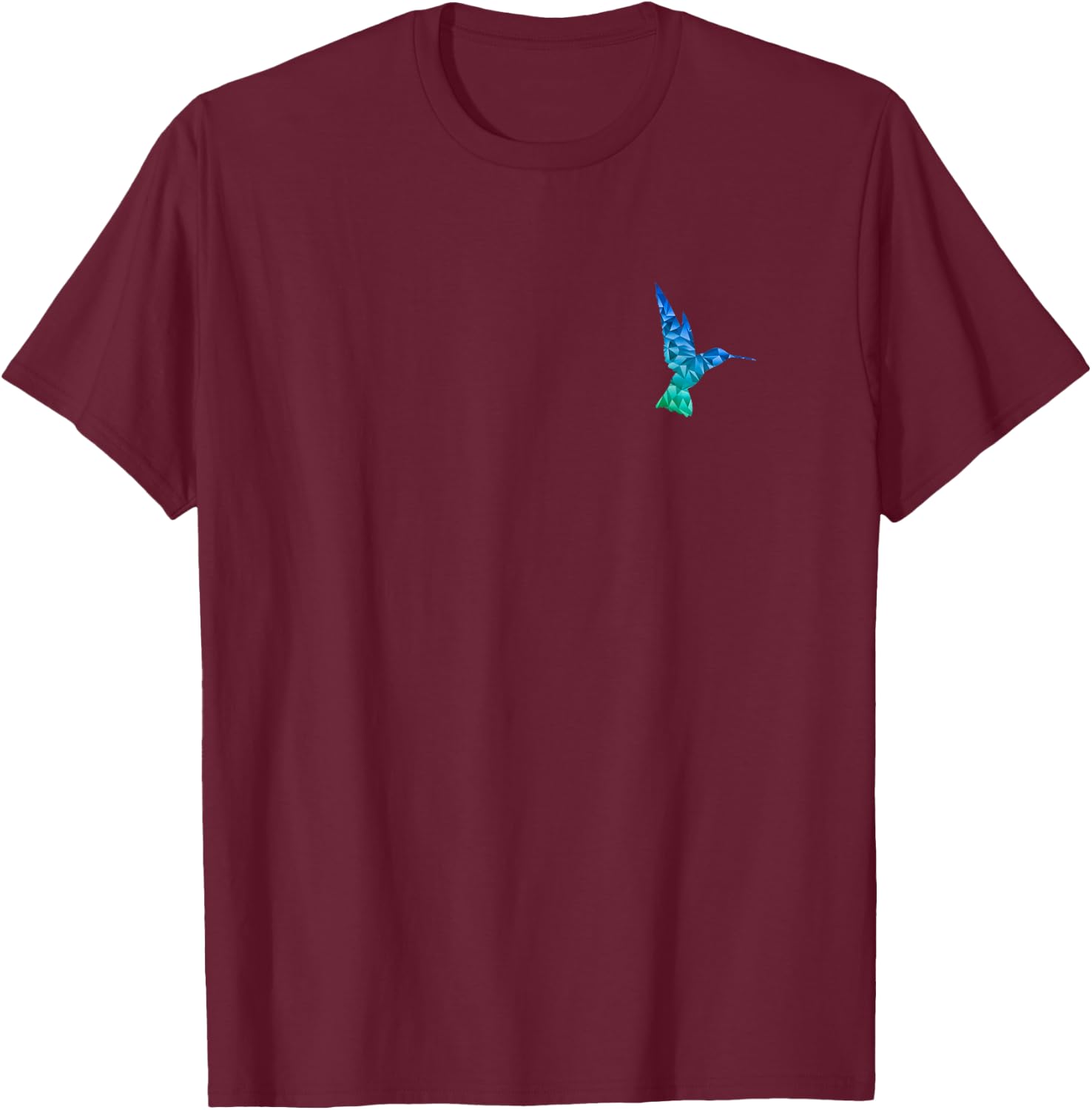 Hummingbird polygonal design symbol gift T-Shirt - T-Shirt | Maroon