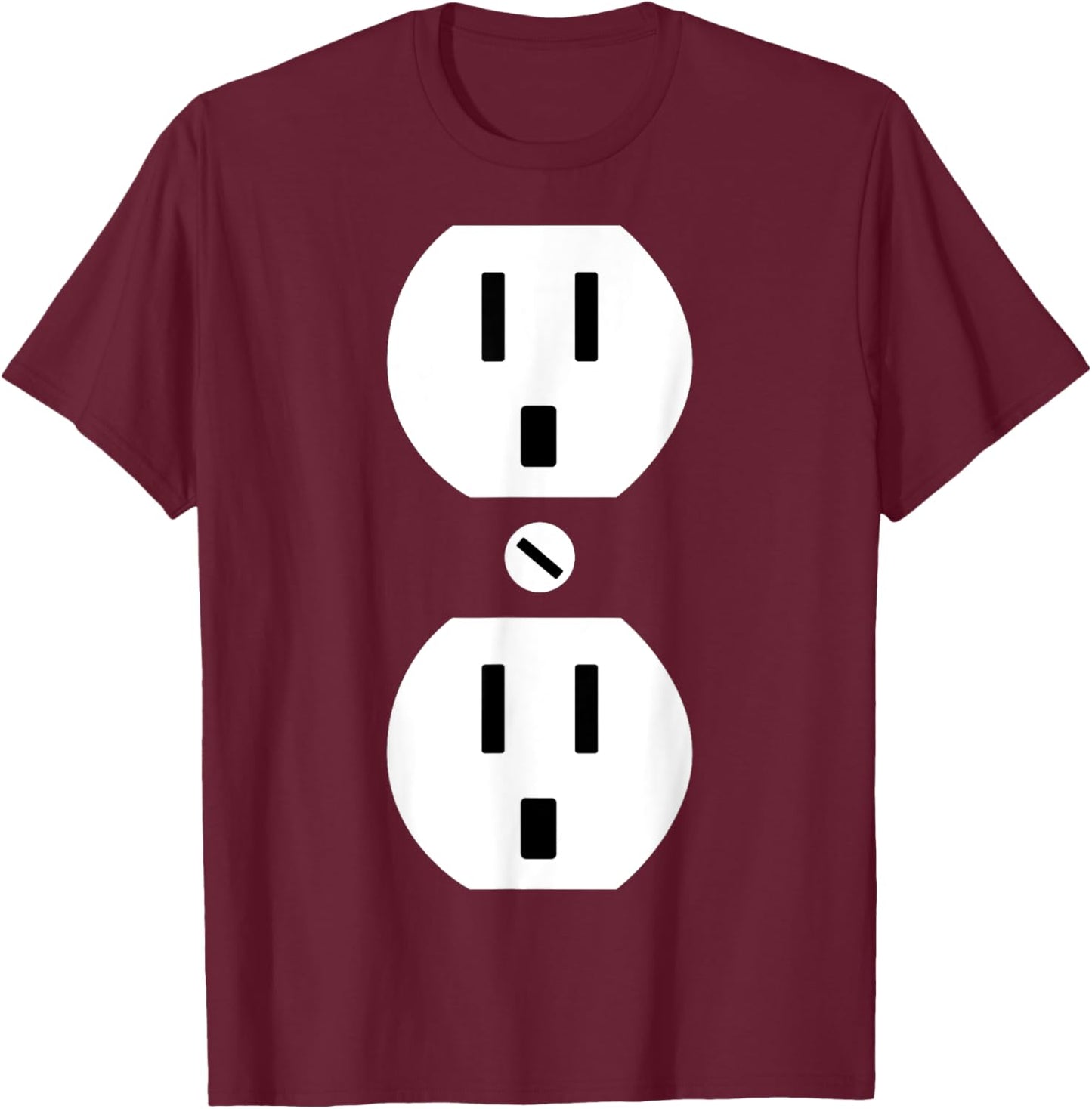 Couple Plug Socket Matching Costume Funny Halloween Gifts T-Shirt - T-Shirt | Maroon