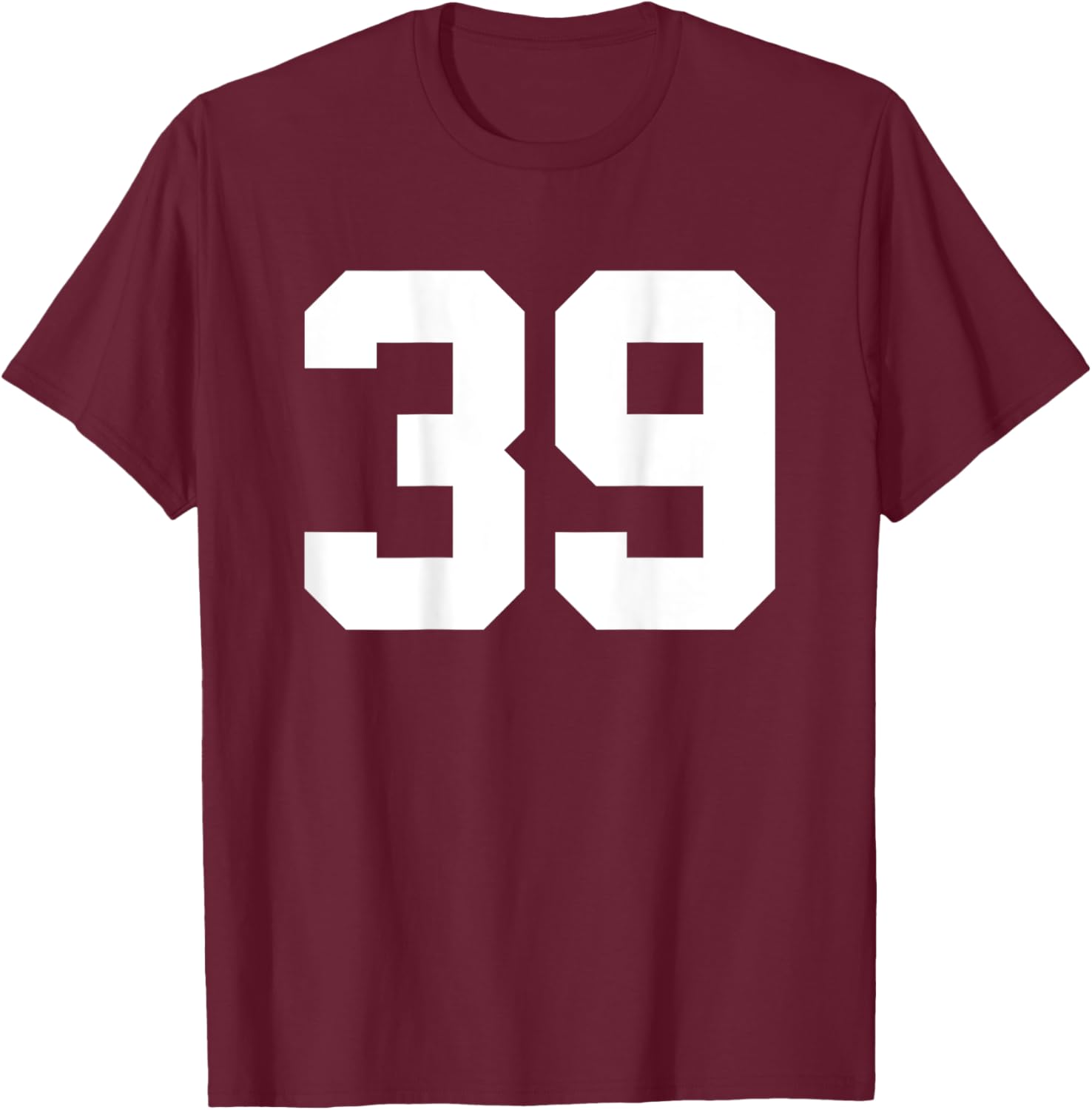 Number 39 (on Back) Sports Team Jersey Number T-Shirt - T-Shirt | Maroon